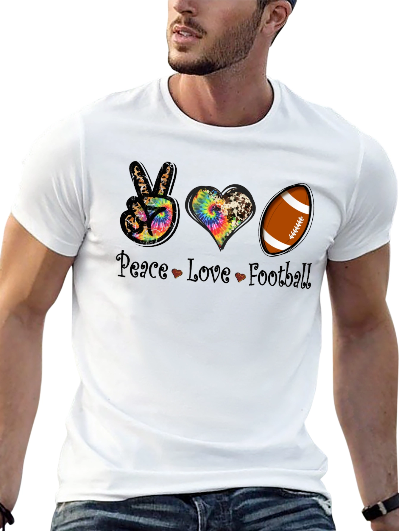 Peace Love Football T-Shirt