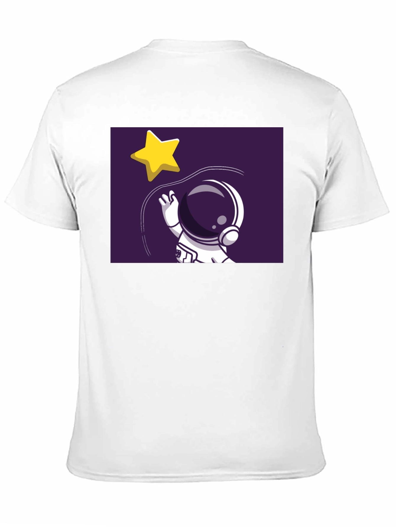 Astronaut Star Catching Graphic Black T-Shirt