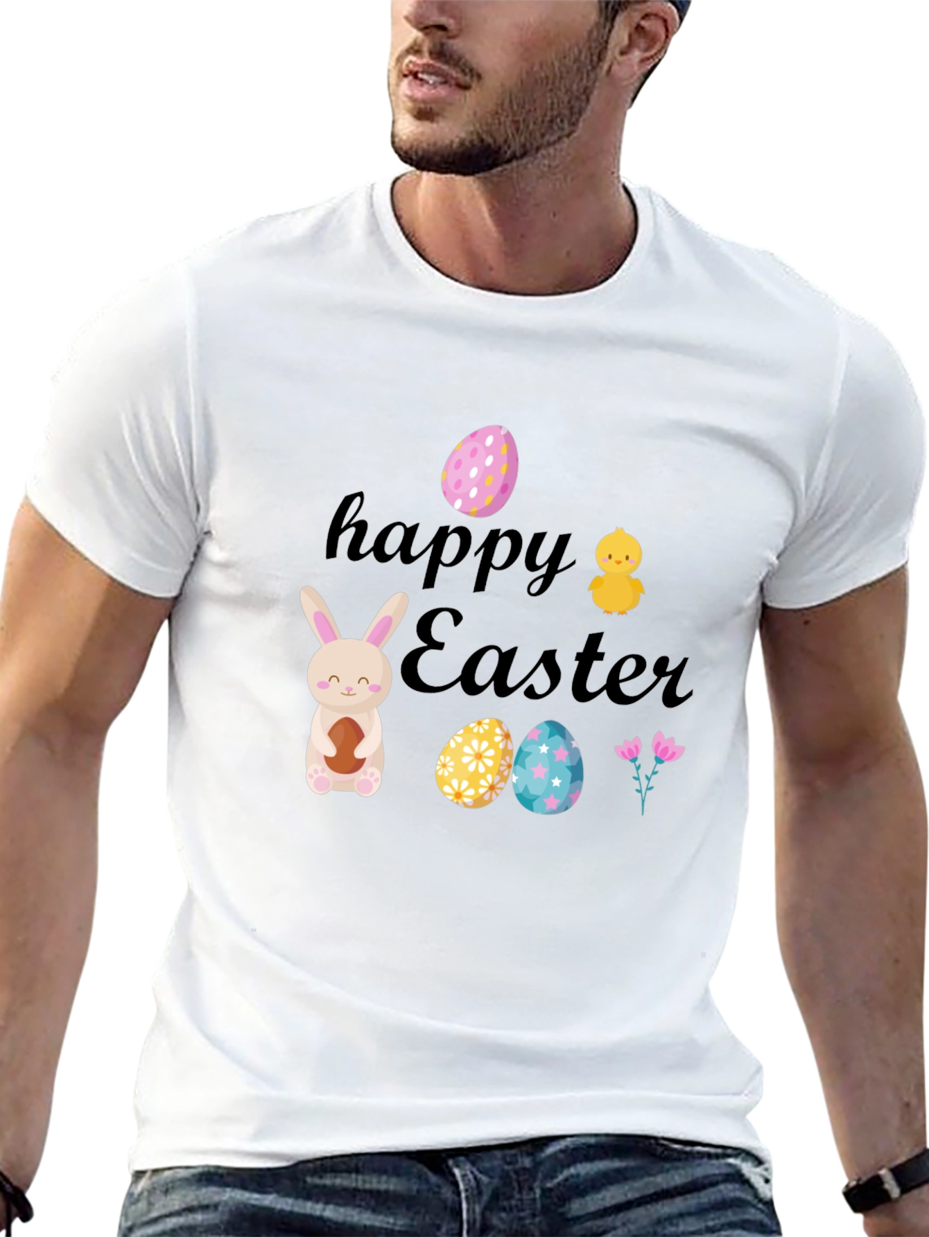Happy Easter T-Shirt: Bunny Chick and Eggs