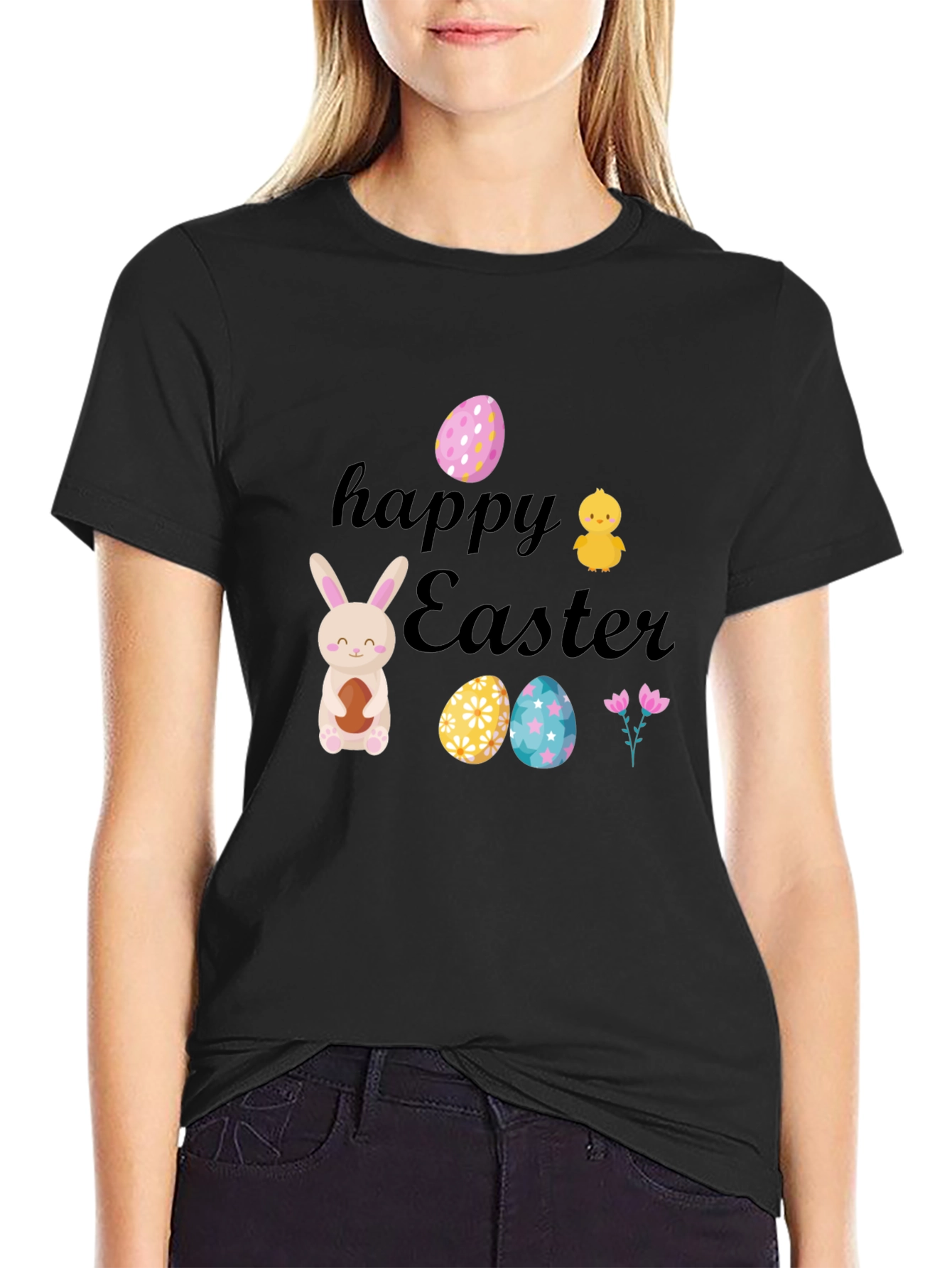 Happy Easter T-Shirt: Bunny Chick and Eggs