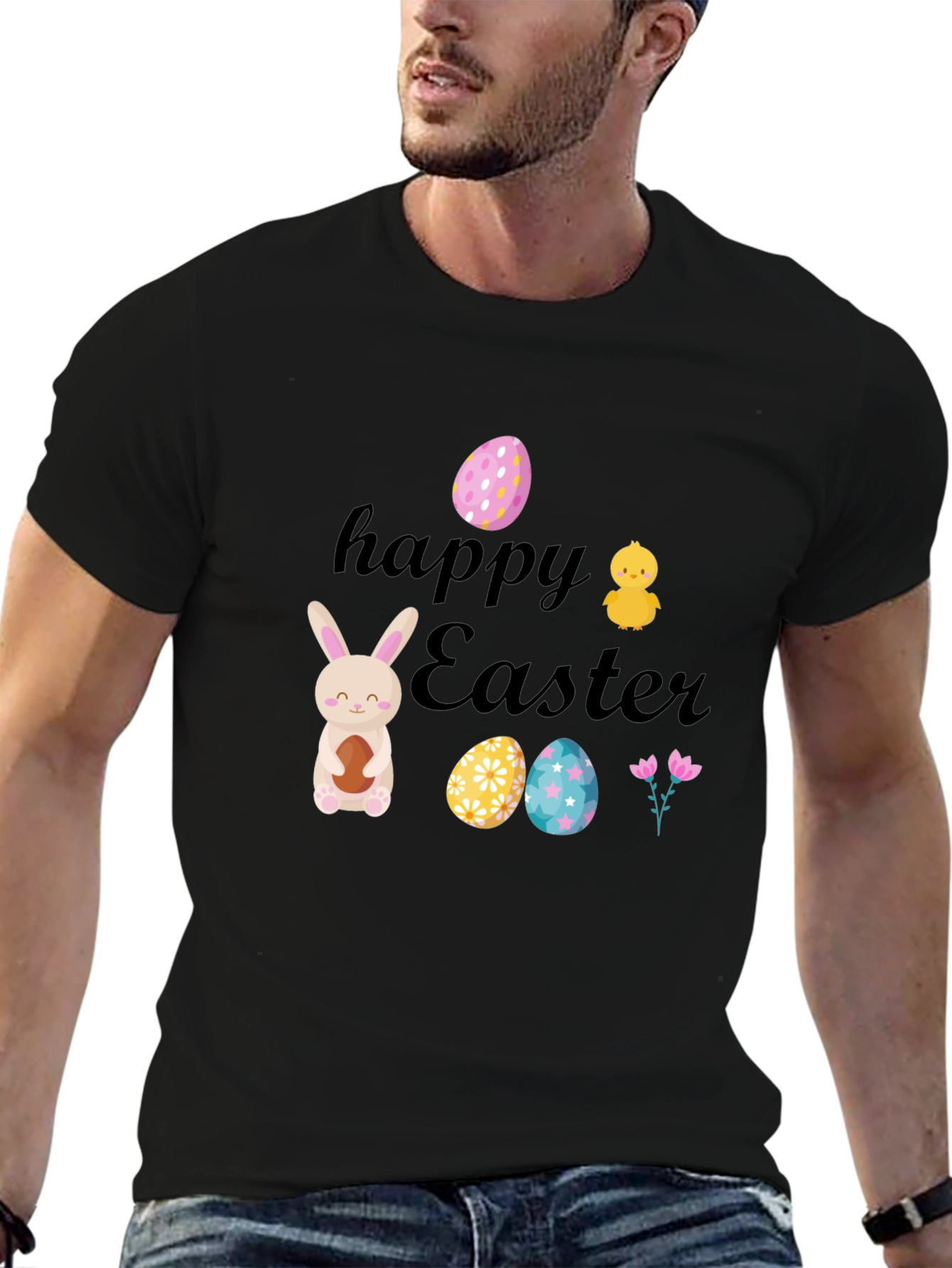 Happy Easter T-Shirt: Bunny Chick and Eggs
