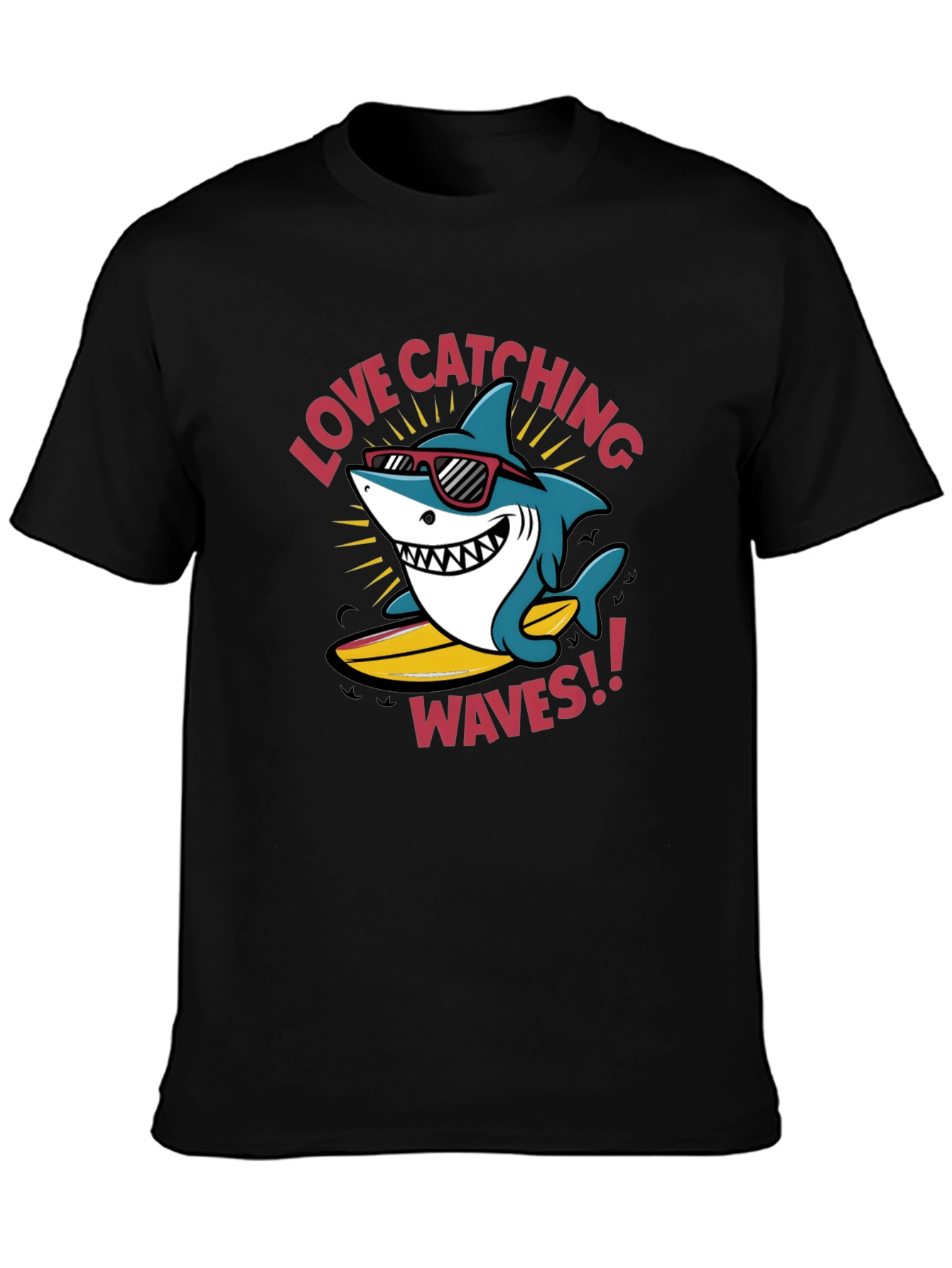 Shark Surfing T-Shirt - Love Catching Waves!
