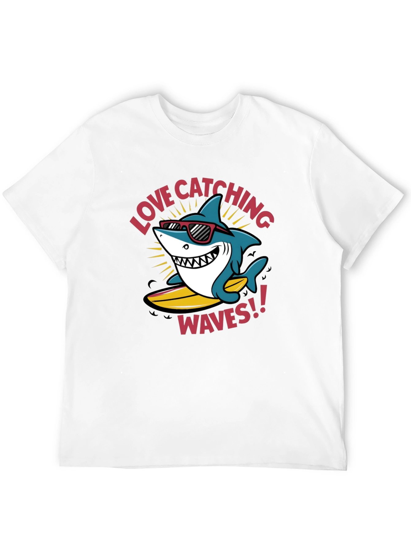 Shark Surfing T-Shirt - Love Catching Waves!