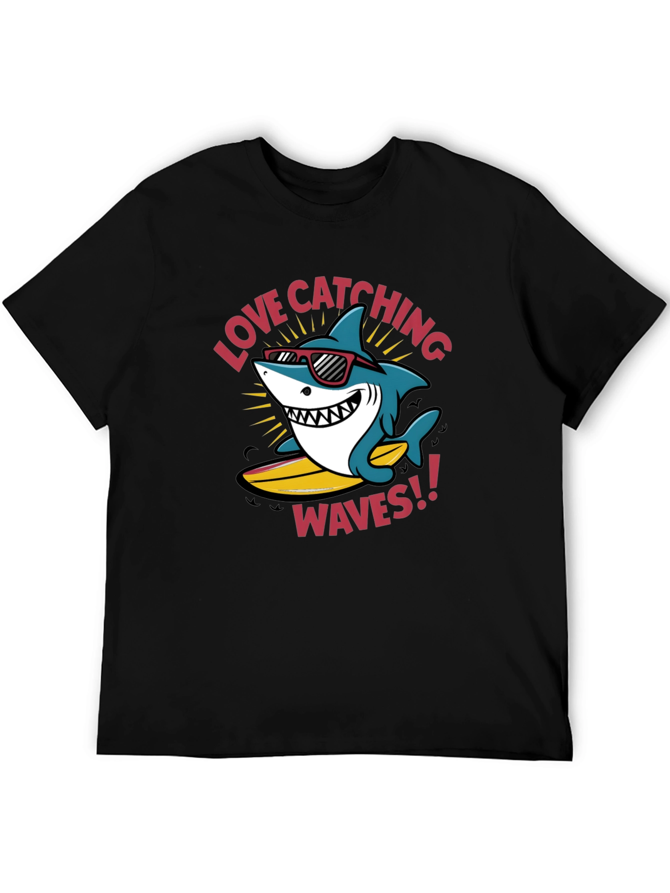 Shark Surfing T-Shirt - Love Catching Waves!