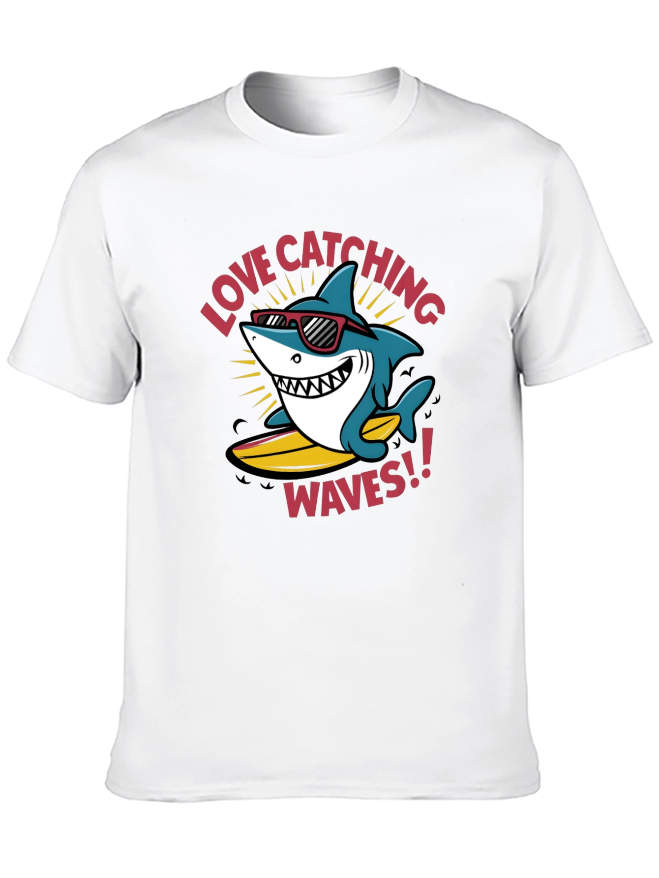 Shark Surfing T-Shirt - Love Catching Waves!