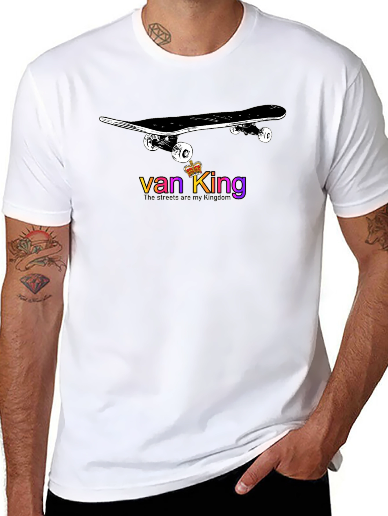 Skateboard Van King Graphic T-Shirt - Black