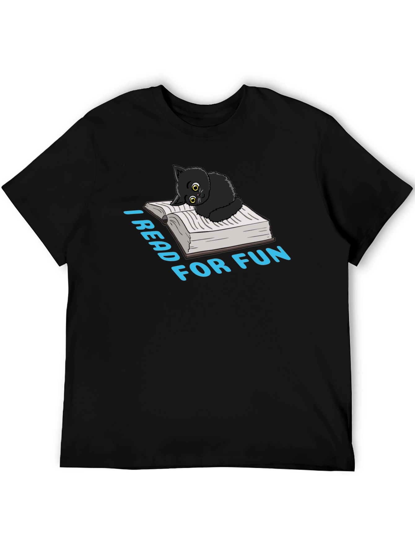 I Read for Fun Black Cat T-Shirt