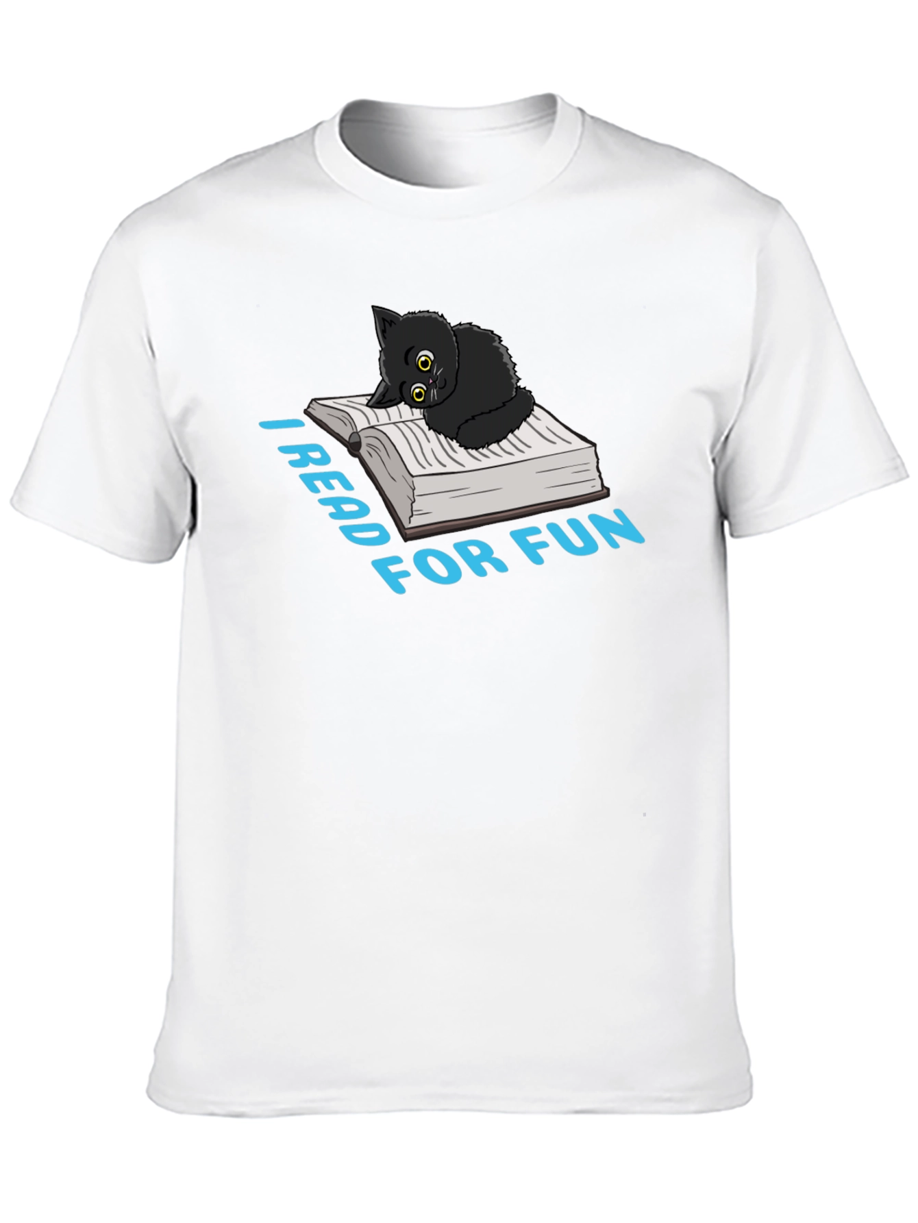 I Read for Fun Black Cat T-Shirt