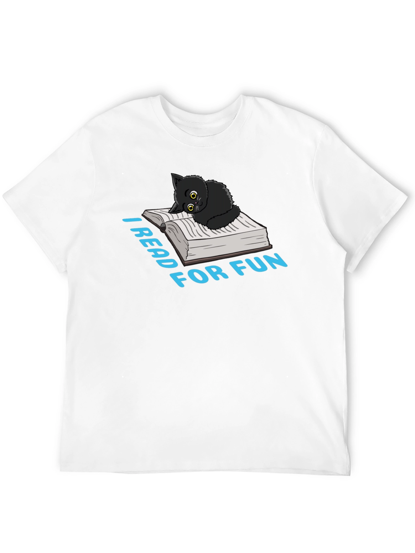 I Read for Fun Black Cat T-Shirt