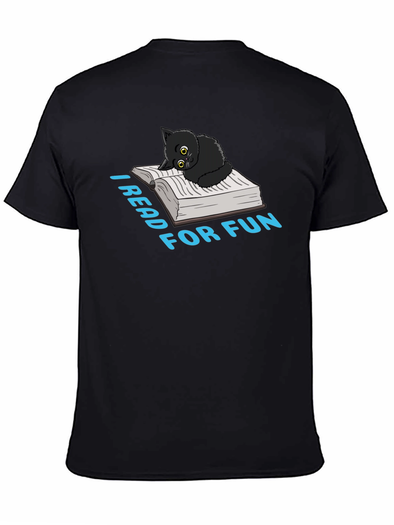 I Read for Fun Black Cat T-Shirt