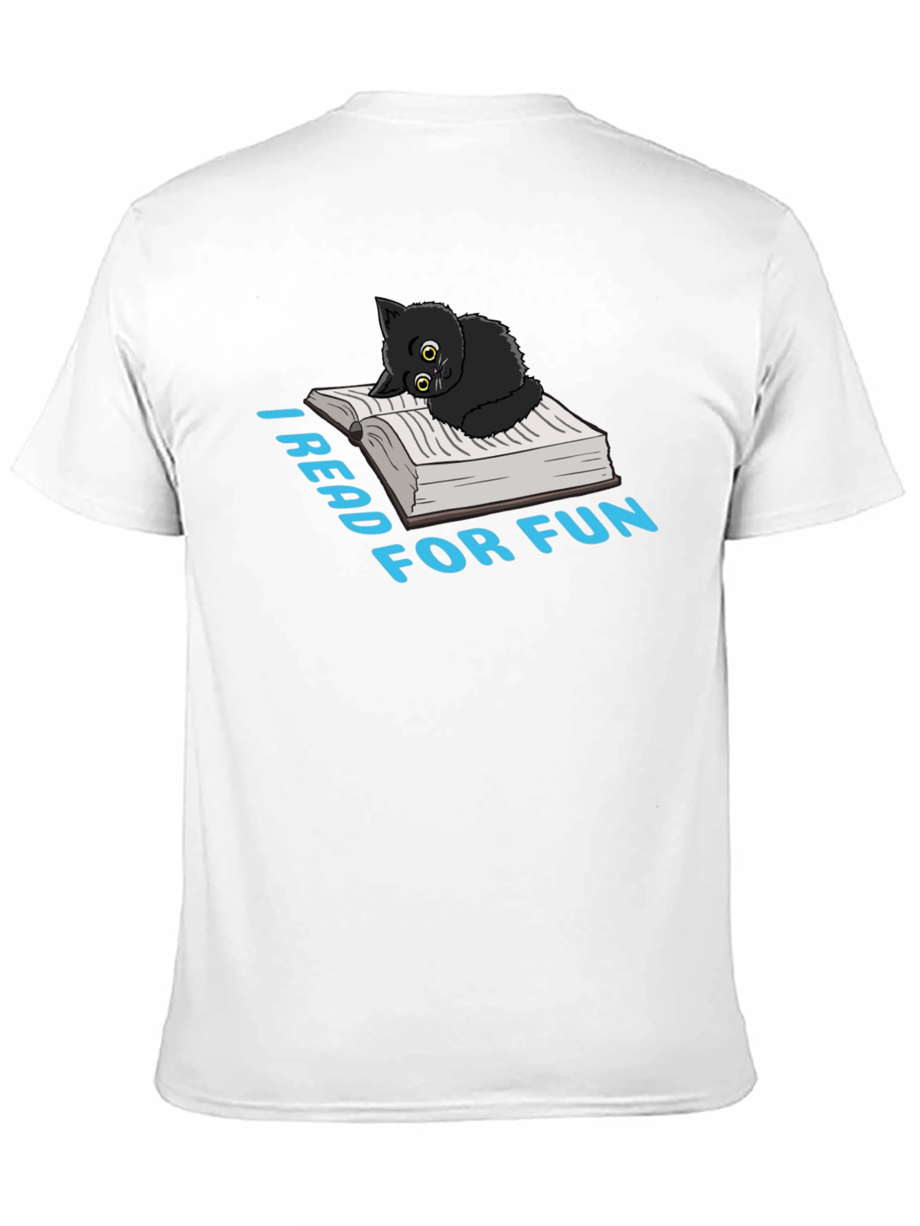 I Read for Fun Black Cat T-Shirt