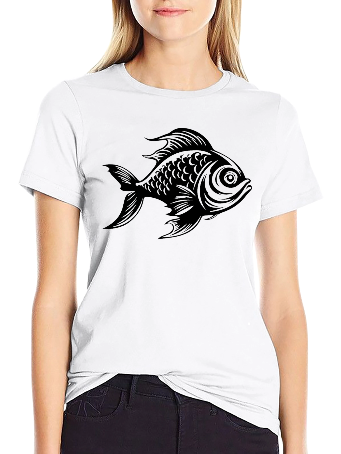 Black Fish Graphic Tee - Casual Style