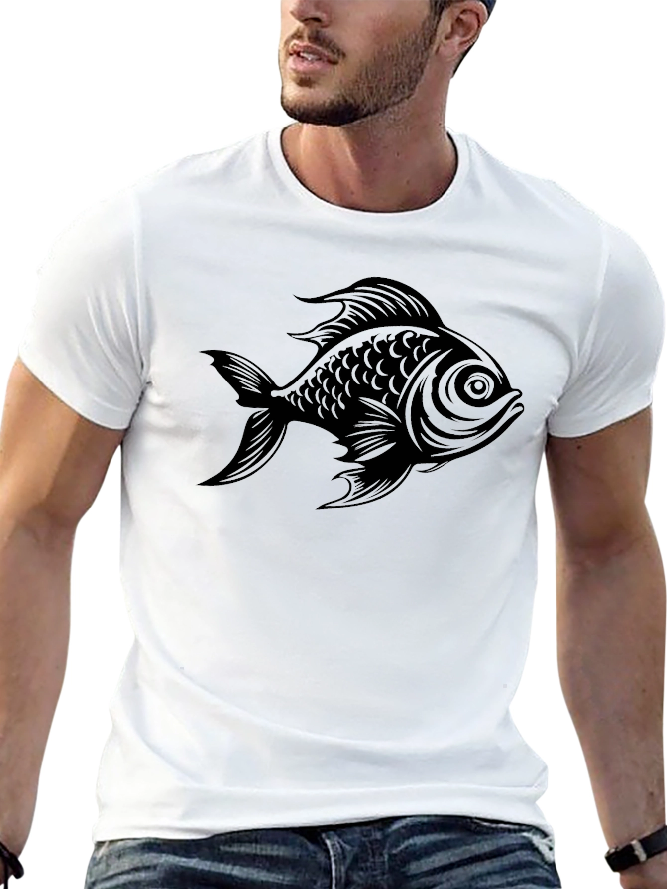 Black Fish Graphic Tee - Casual Style