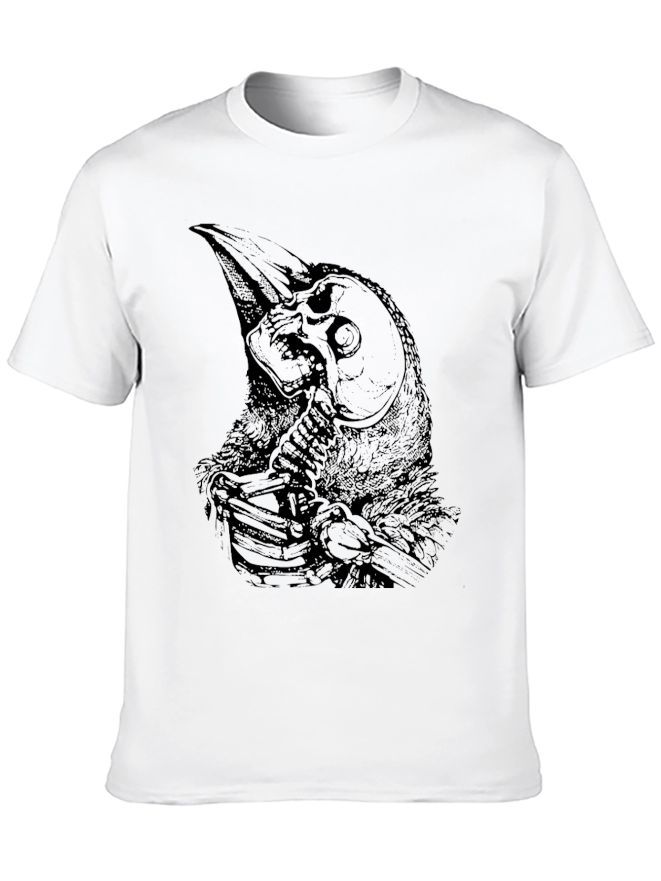 Raven Skull Graphic Black T-Shirt