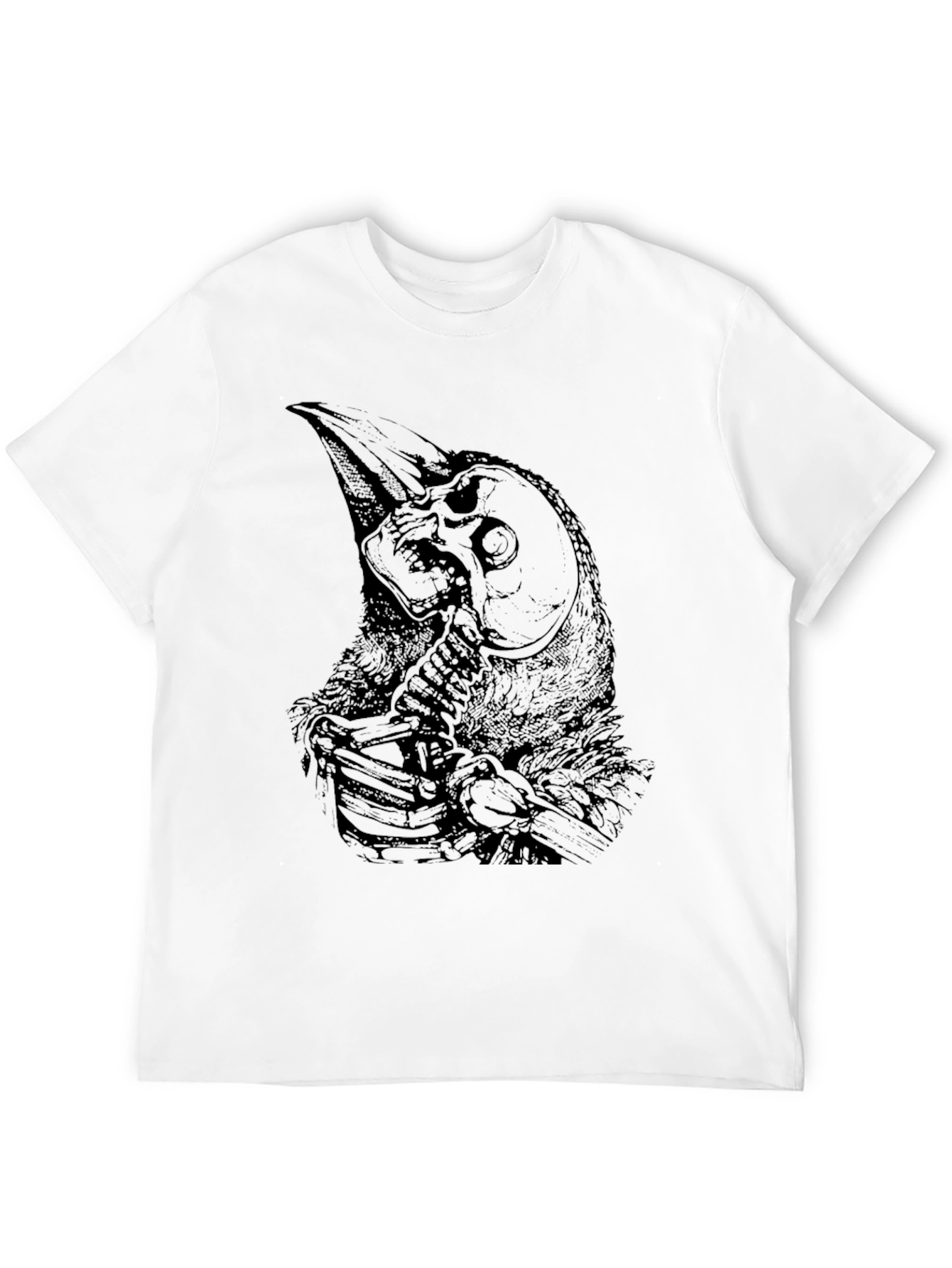 Raven Skull Graphic Black T-Shirt
