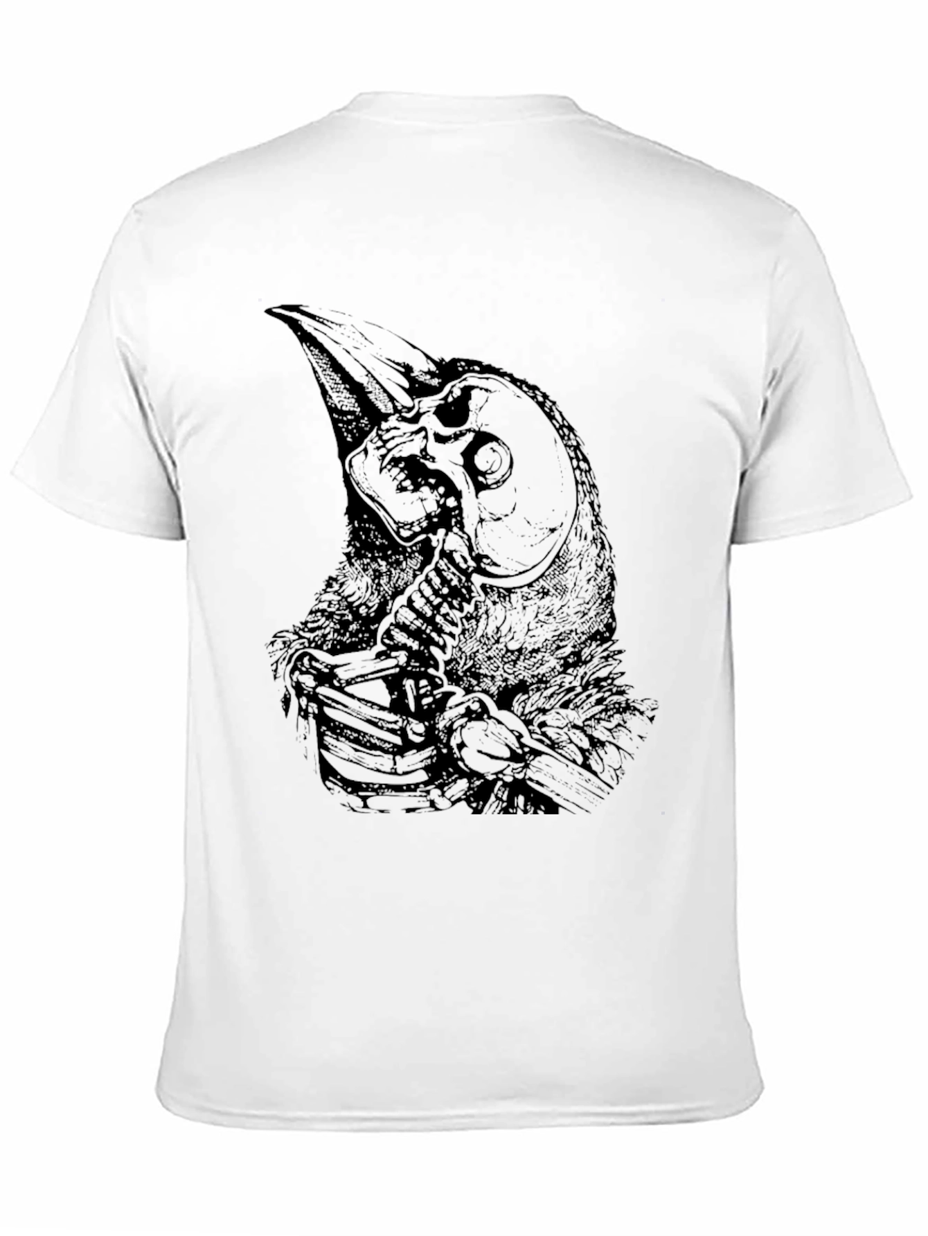 Raven Skull Graphic Black T-Shirt