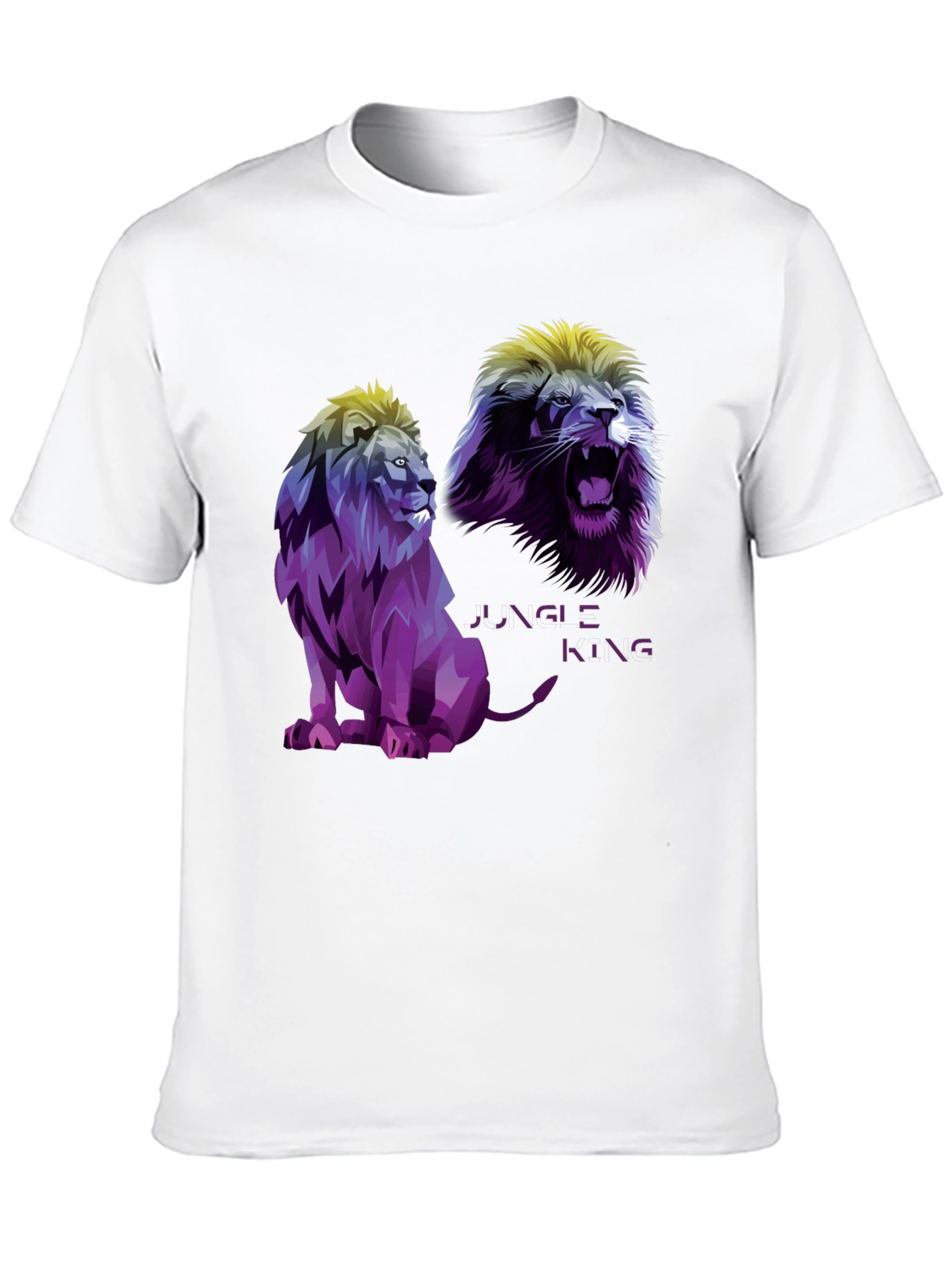 Jungle King Lion Graphic T-Shirt - Black