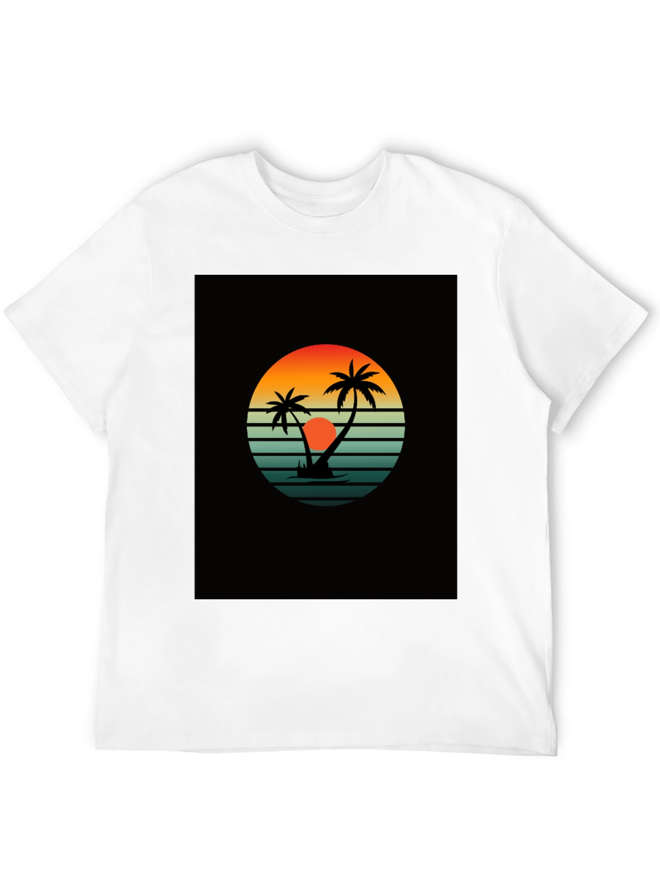 Retro Sunset Palm Tree Graphic Tee