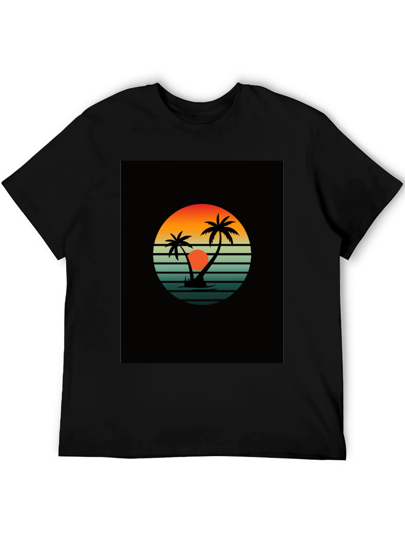 Retro Sunset Palm Tree Graphic Tee