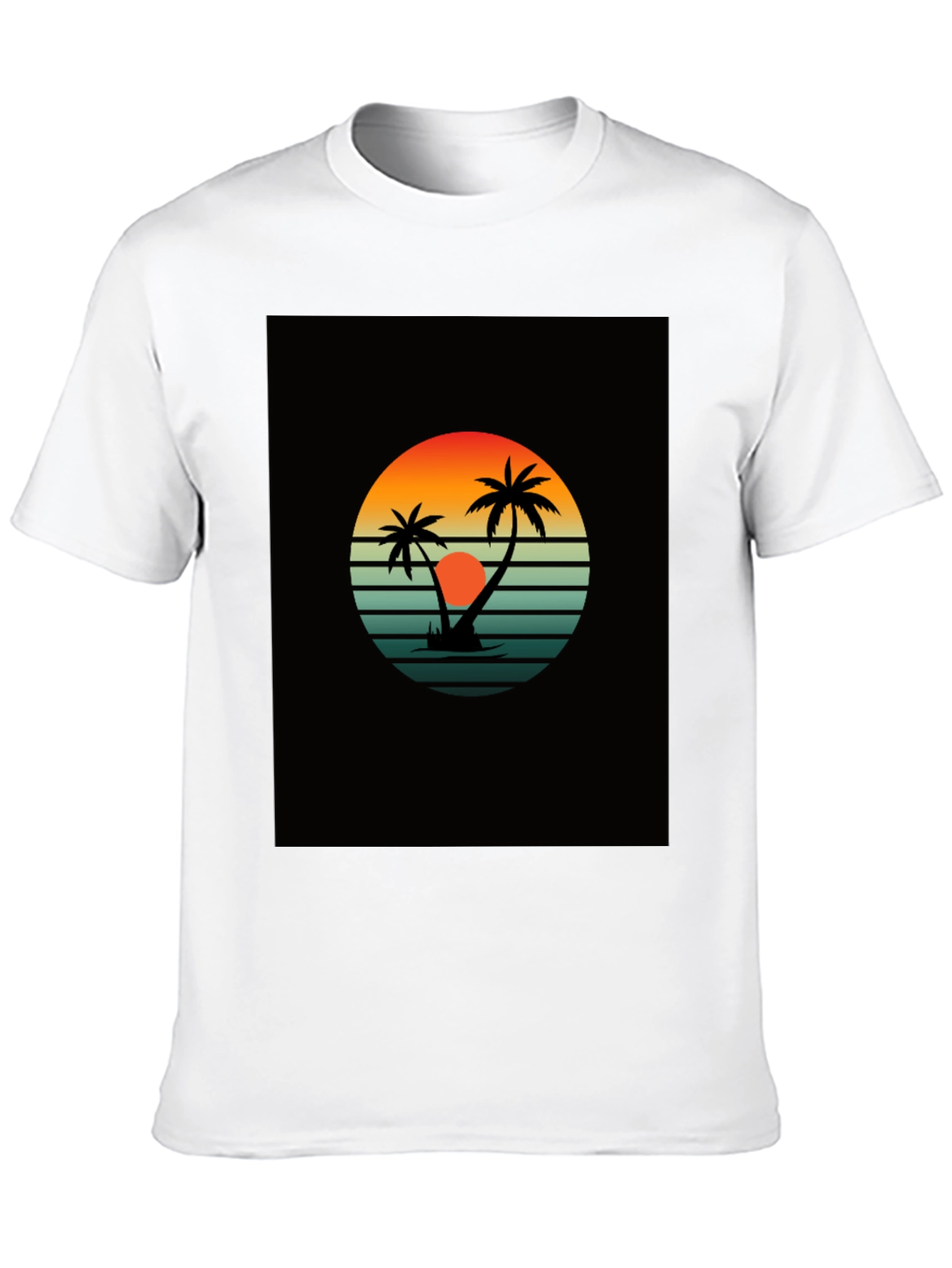 Retro Sunset Palm Tree Graphic Tee