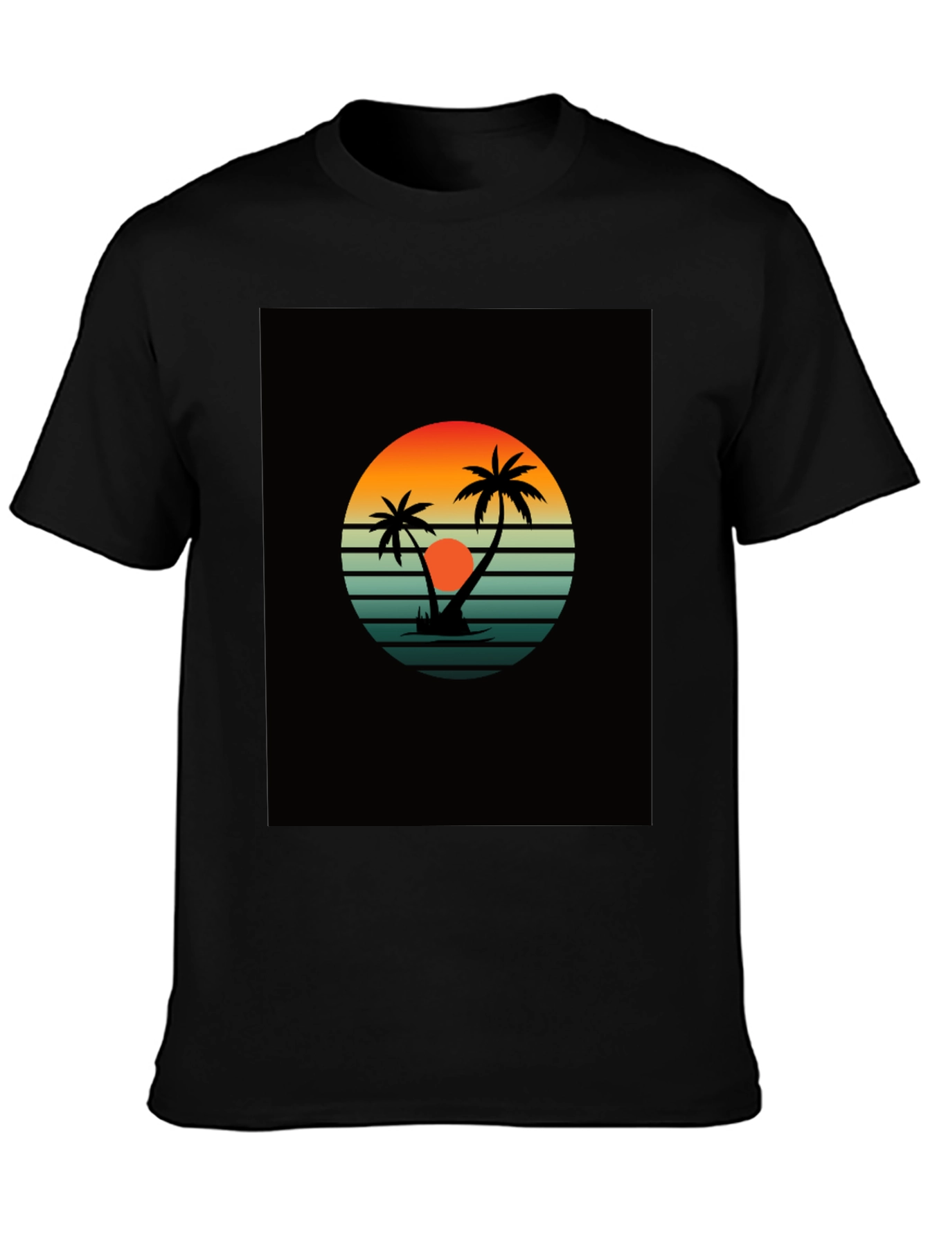Retro Sunset Palm Tree Graphic Tee
