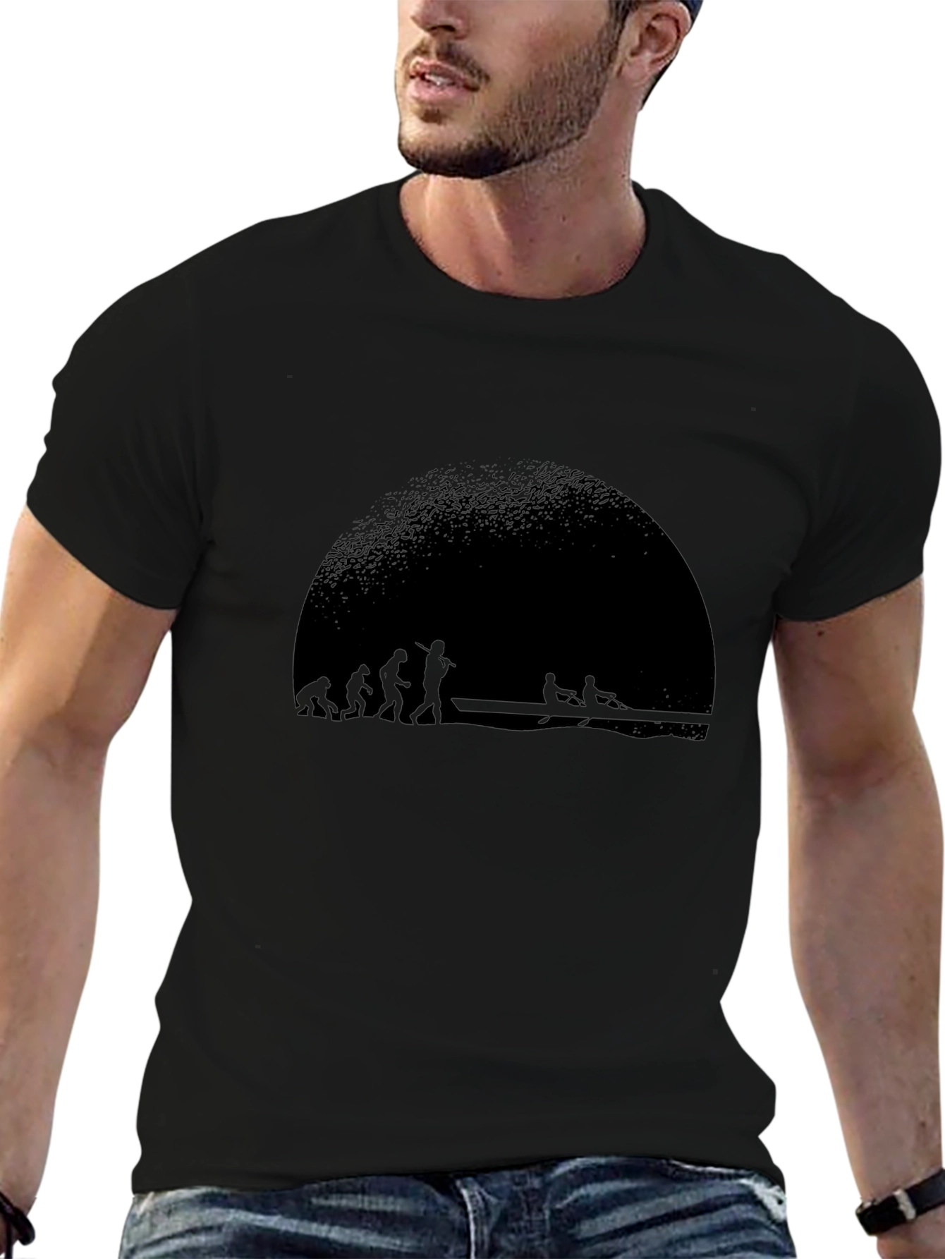 Evolution of Rowing Black T-Shirt