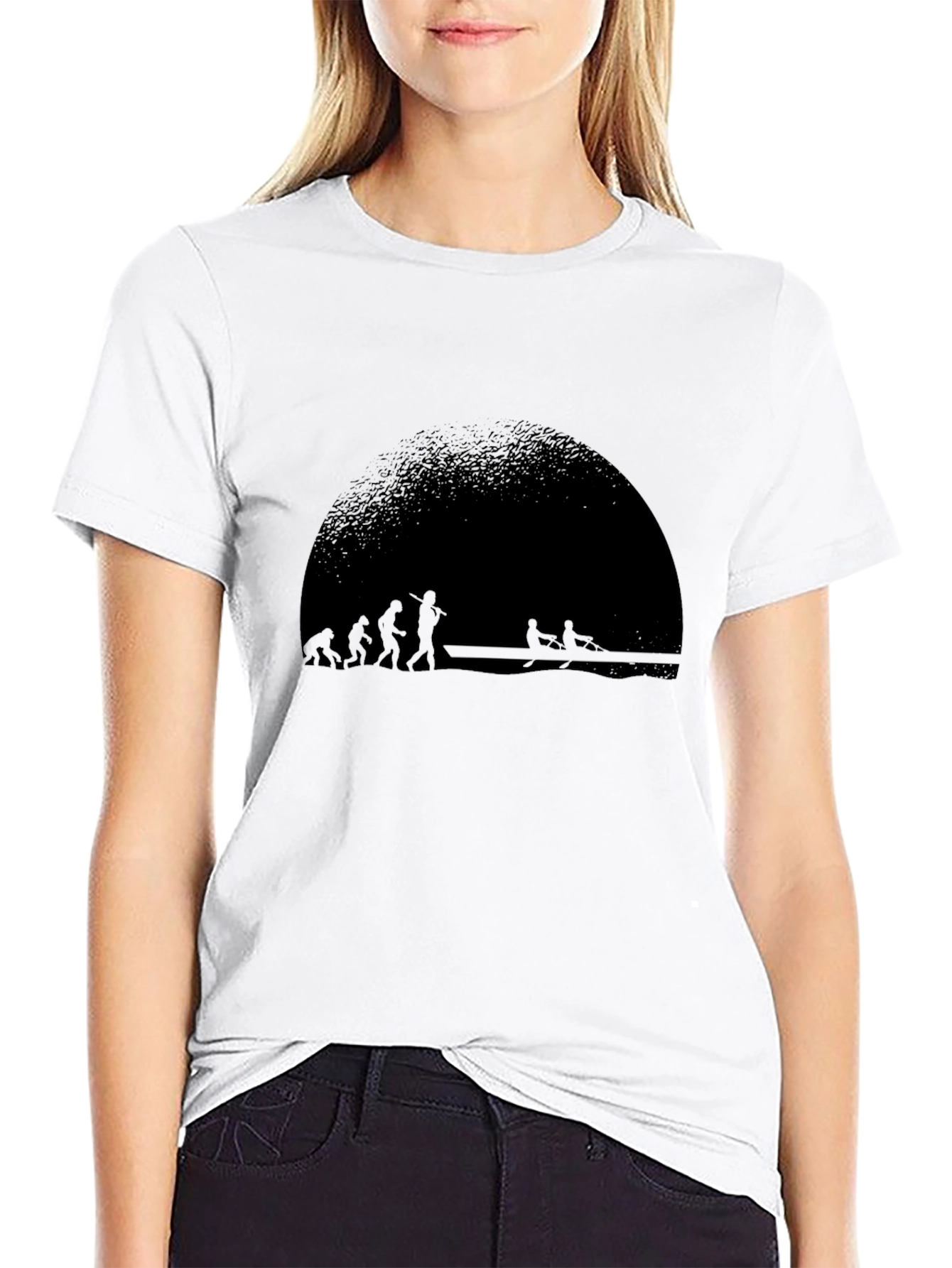 Evolution of Rowing Black T-Shirt