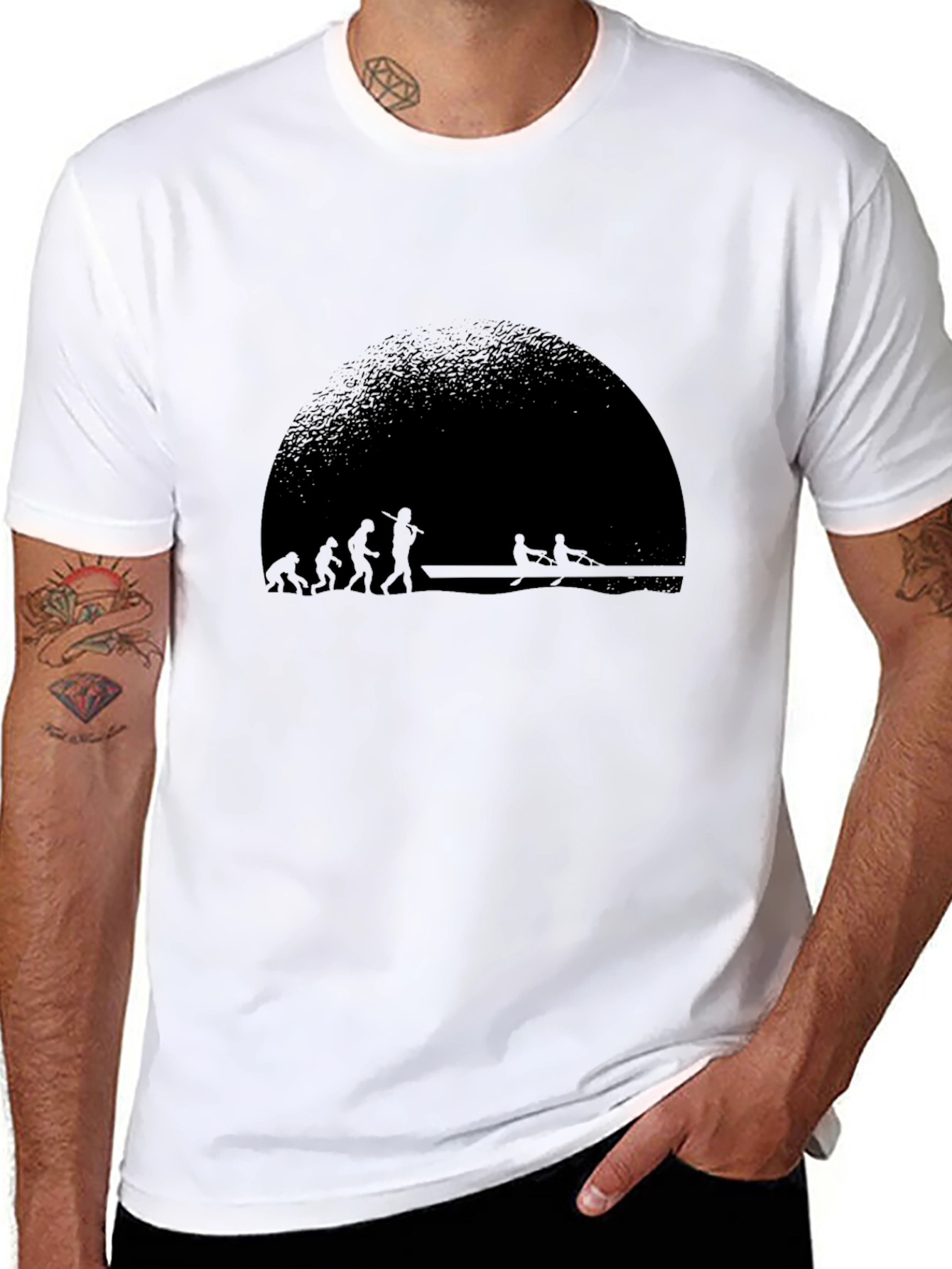 Evolution of Rowing Black T-Shirt
