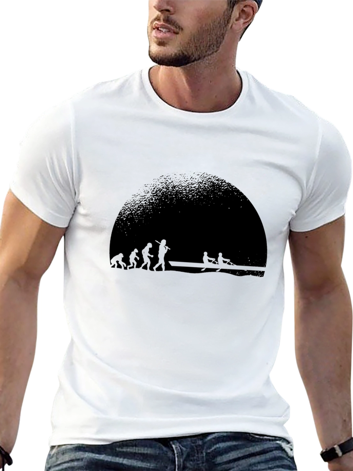 Evolution of Rowing Black T-Shirt