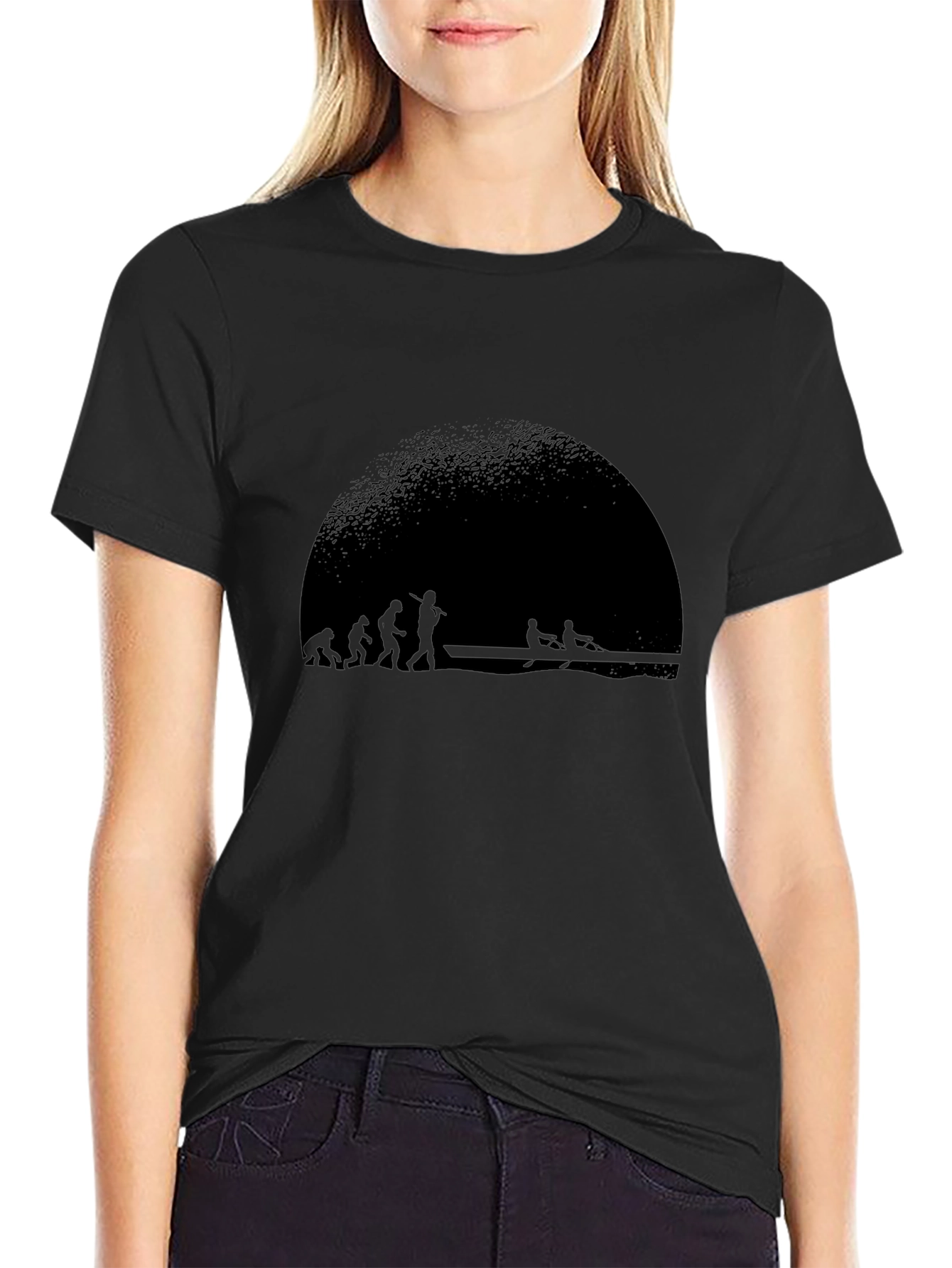Evolution of Rowing Black T-Shirt