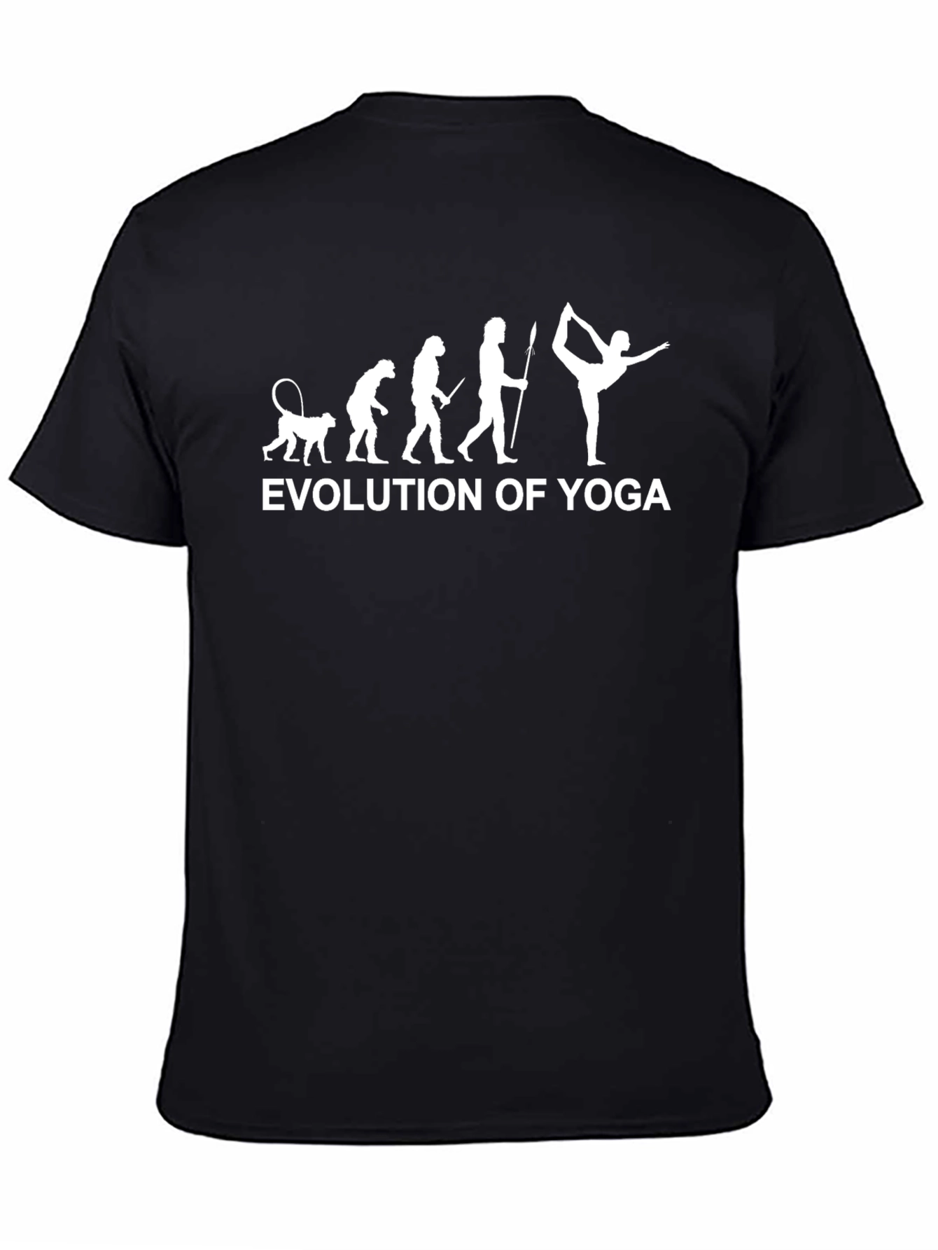 Evolution of Yoga Graphic Tee - Black Cotton T-Shirt