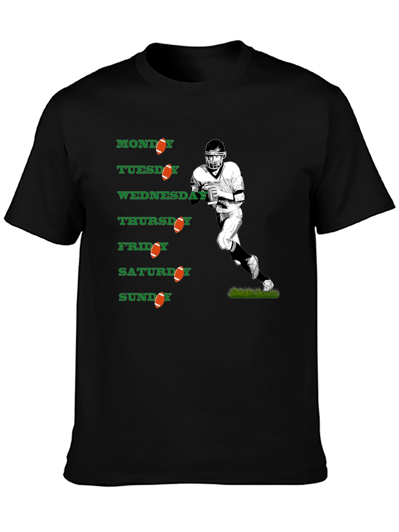 Football Days of the Week Graphic T-Shirt
