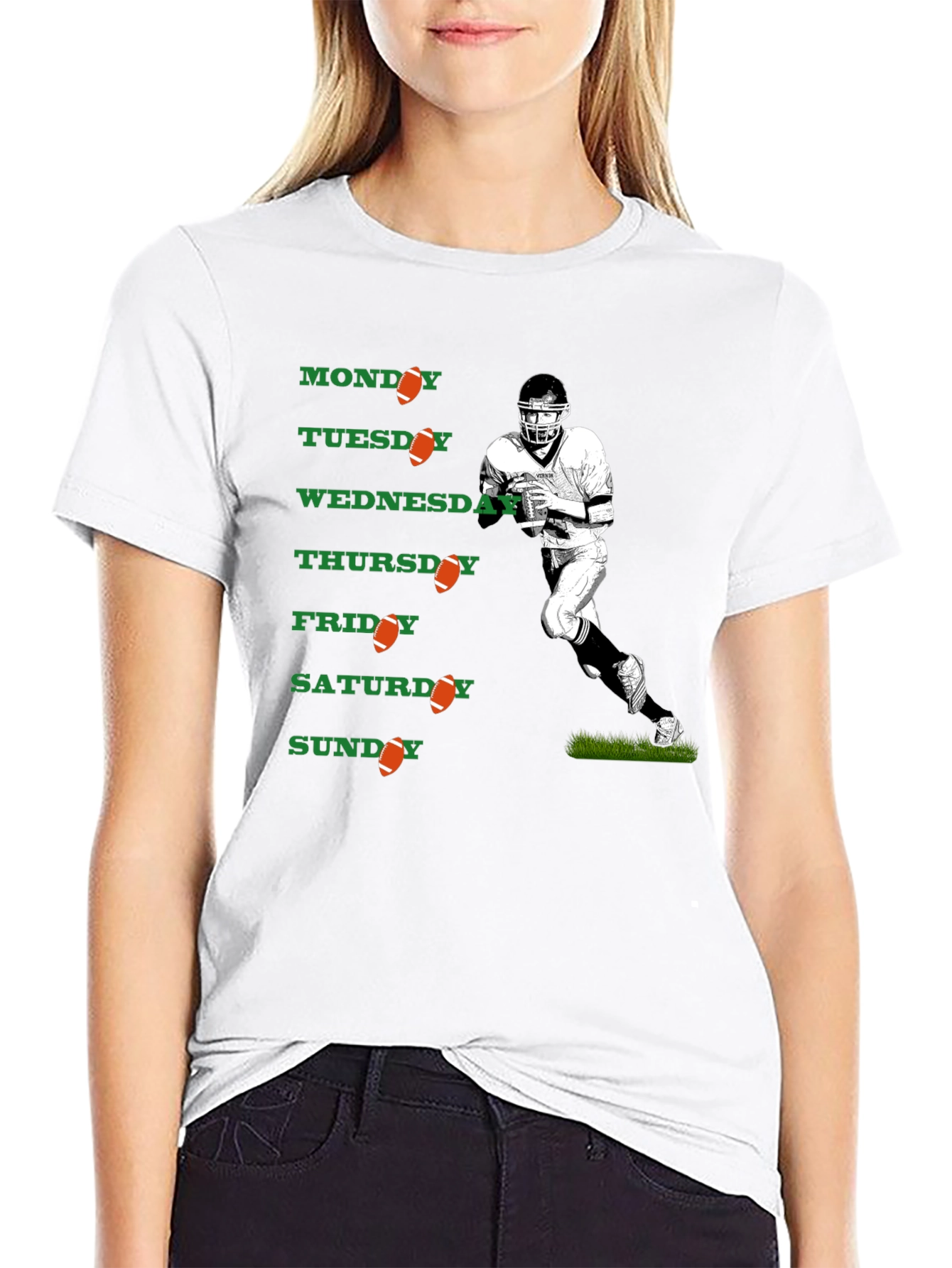 Football Days of the Week Graphic T-Shirt