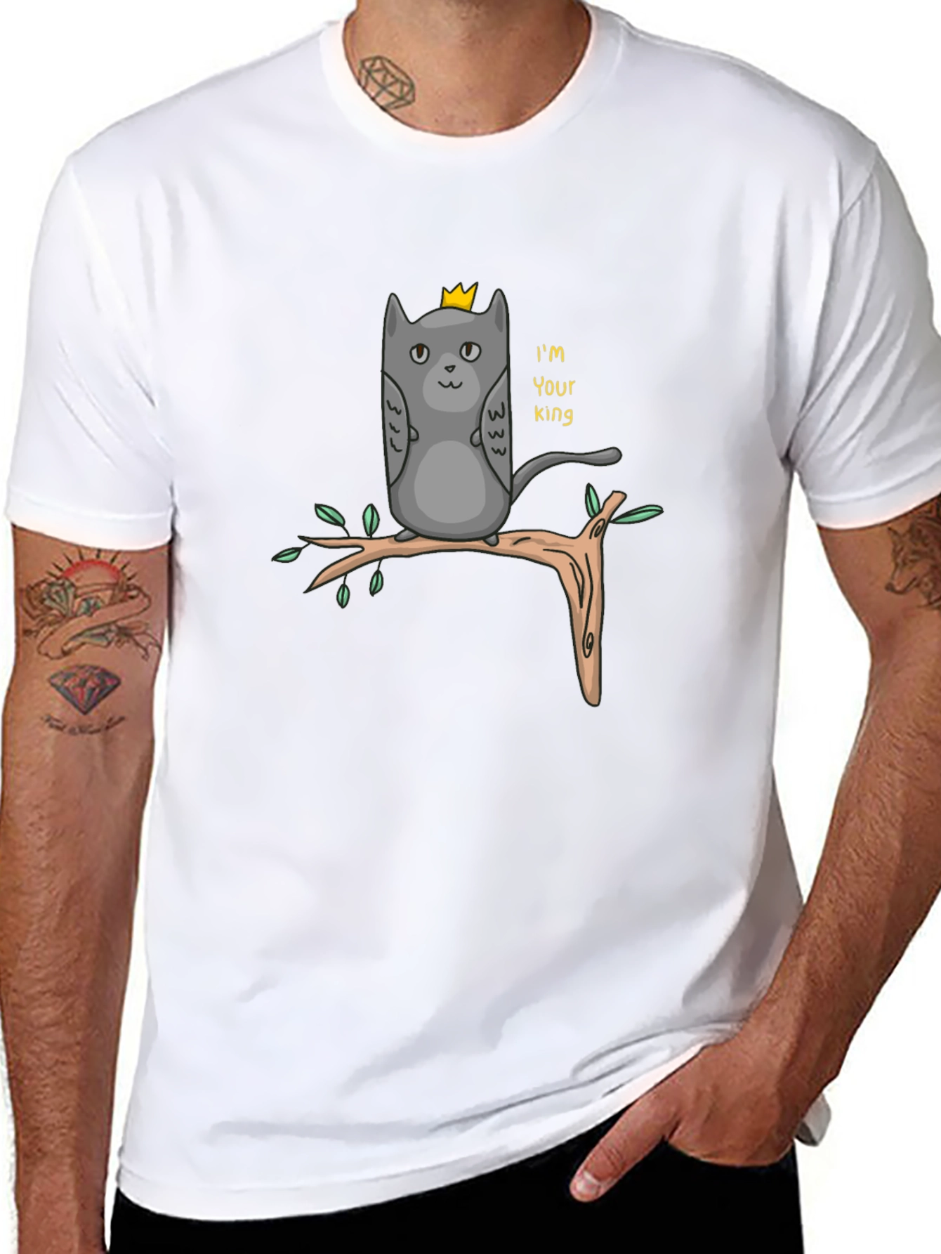 King Cat T-Shirt - Funny Cartoon Tee