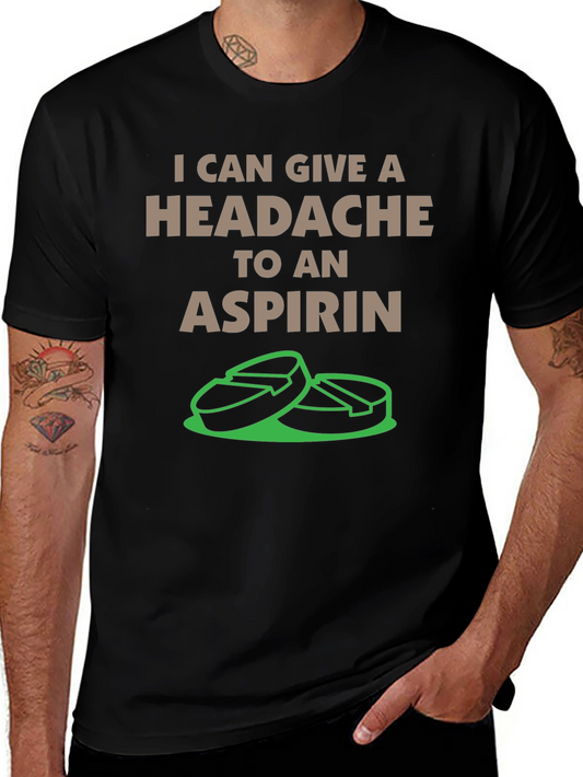 Funny Aspirin Headache Graphic T-Shirt