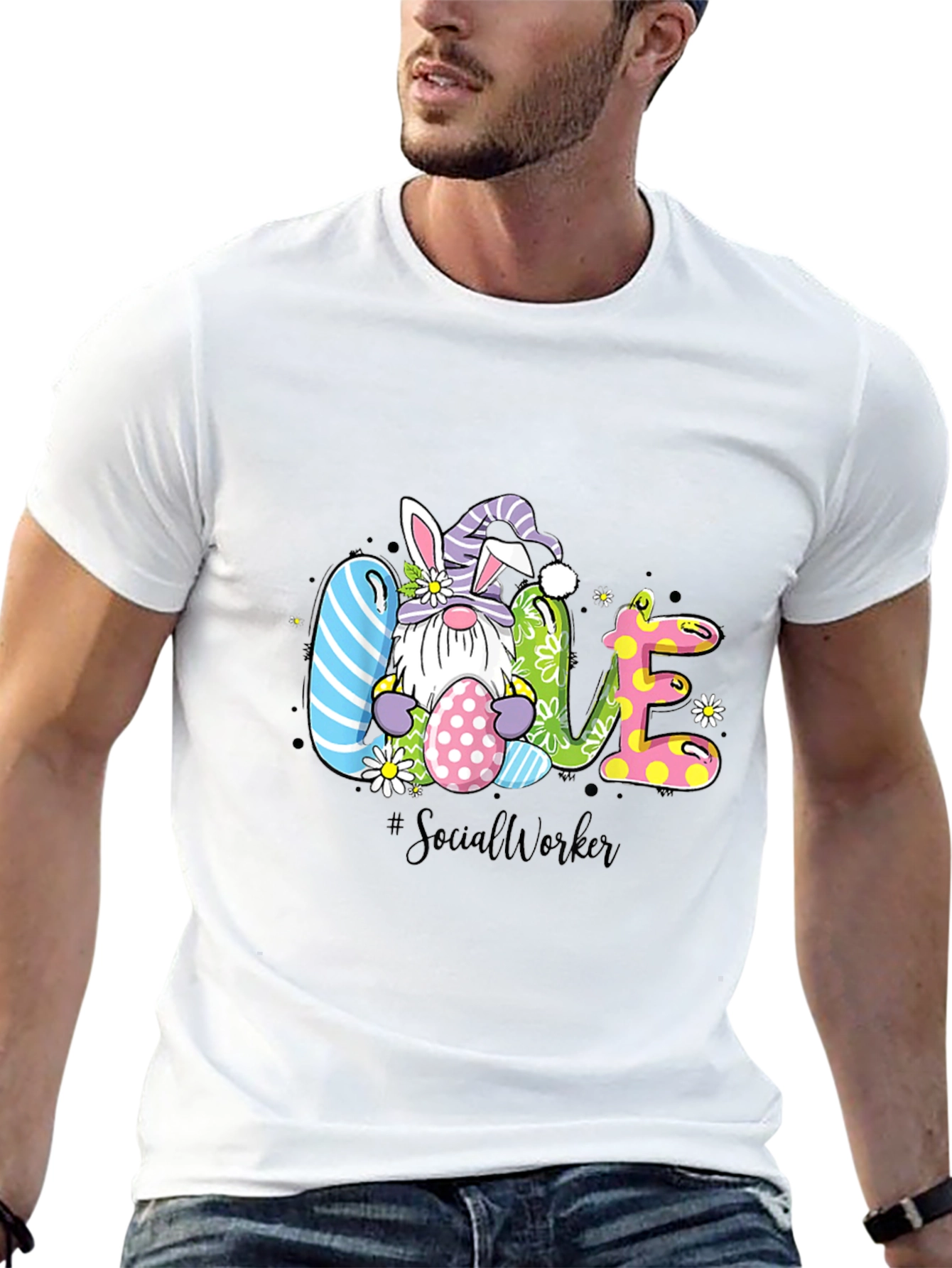 Easter Gnome Love Social Worker T-Shirt