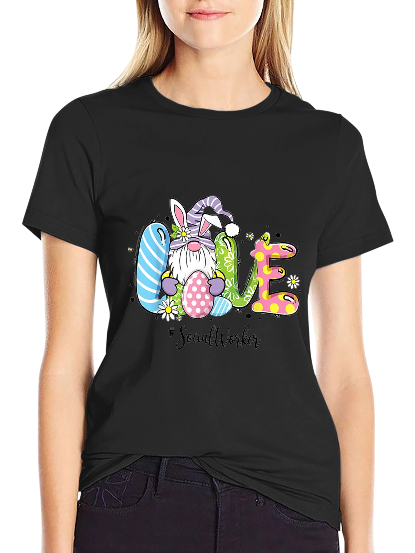 Easter Gnome Love Social Worker T-Shirt