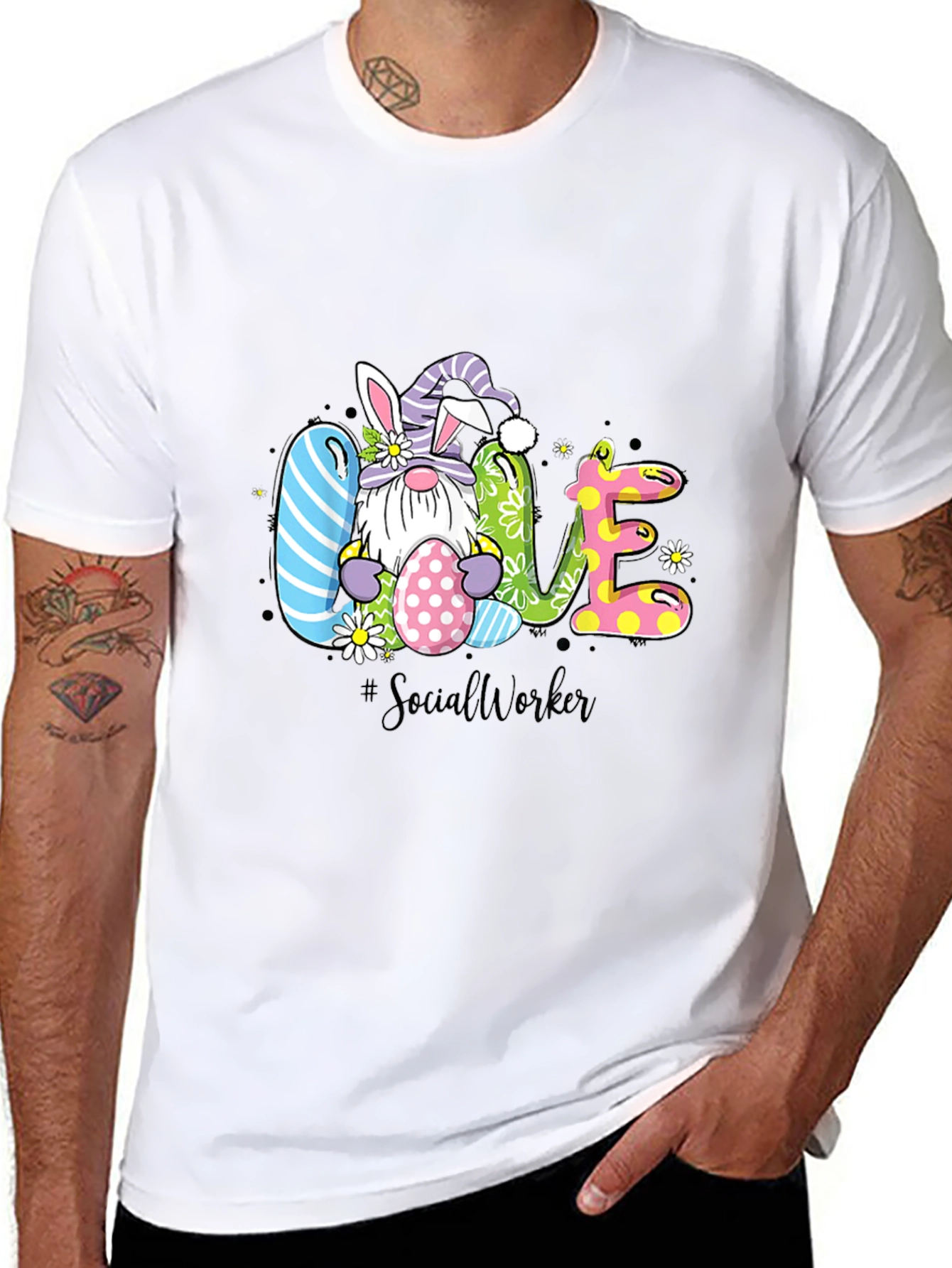 Easter Gnome Love Social Worker T-Shirt