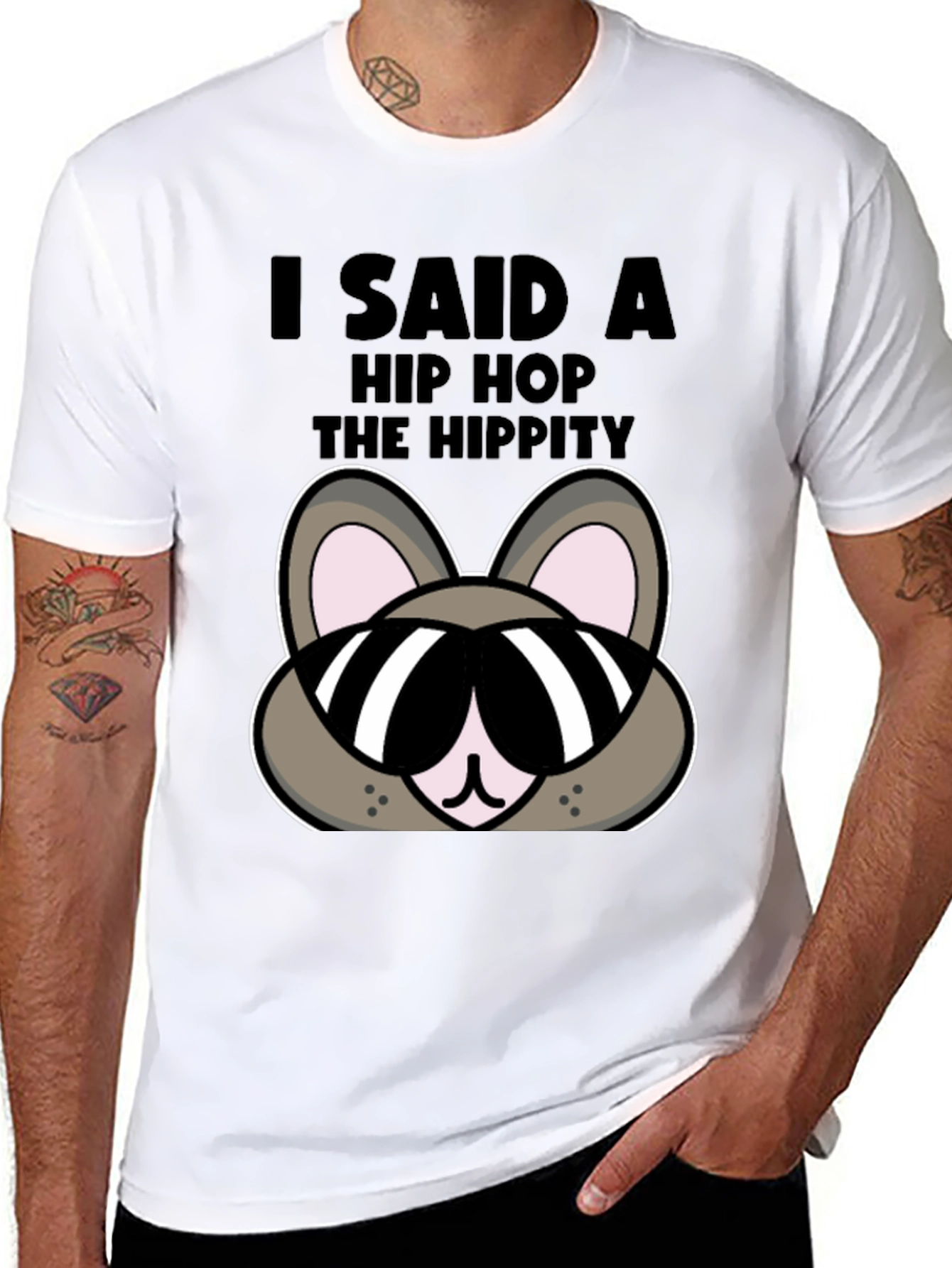 Hip Hop Hippity Funny Bunny T-Shirt