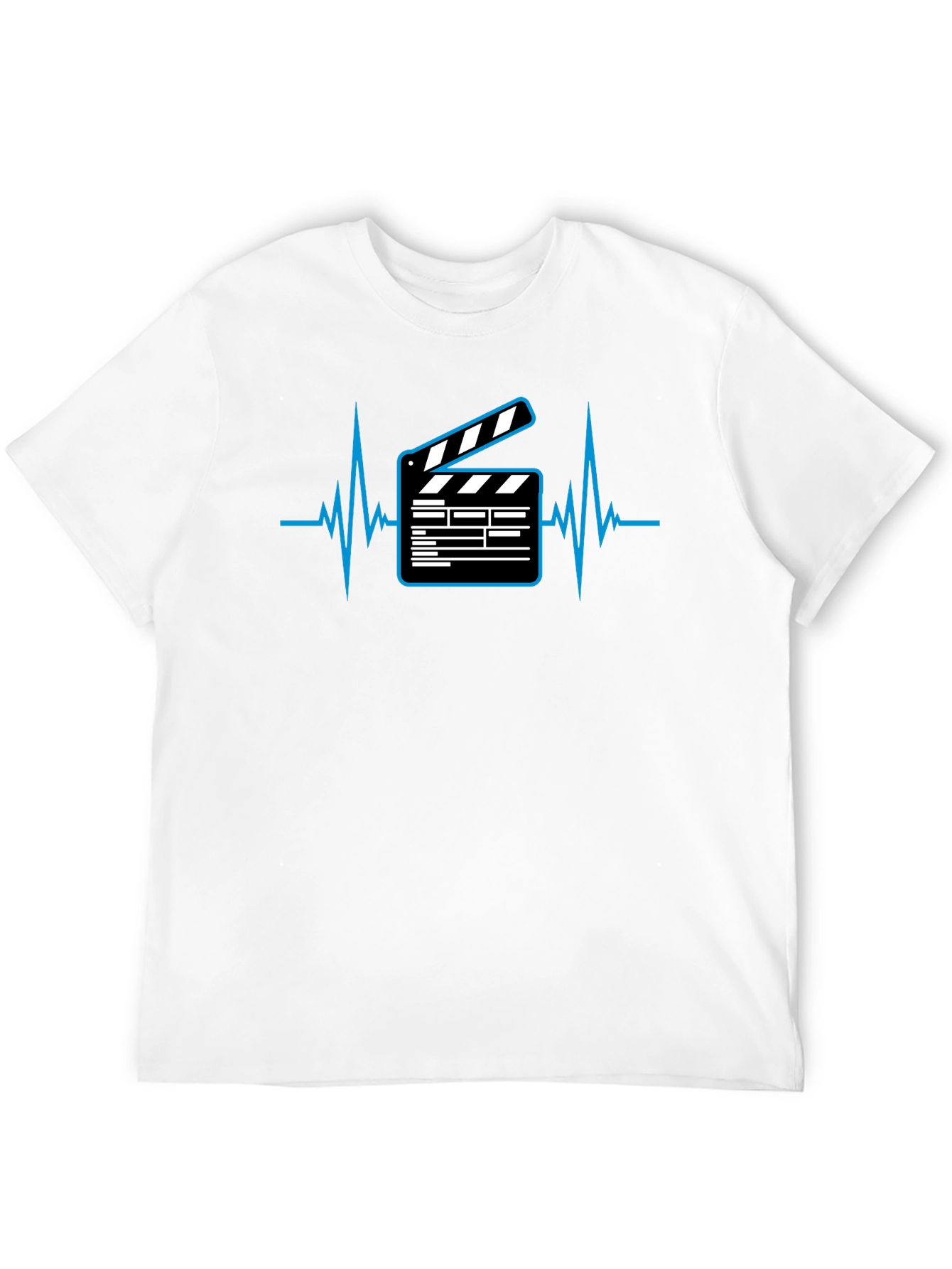 Movie Lover T-Shirt - Clapperboard Heartbeat Graphic Tee