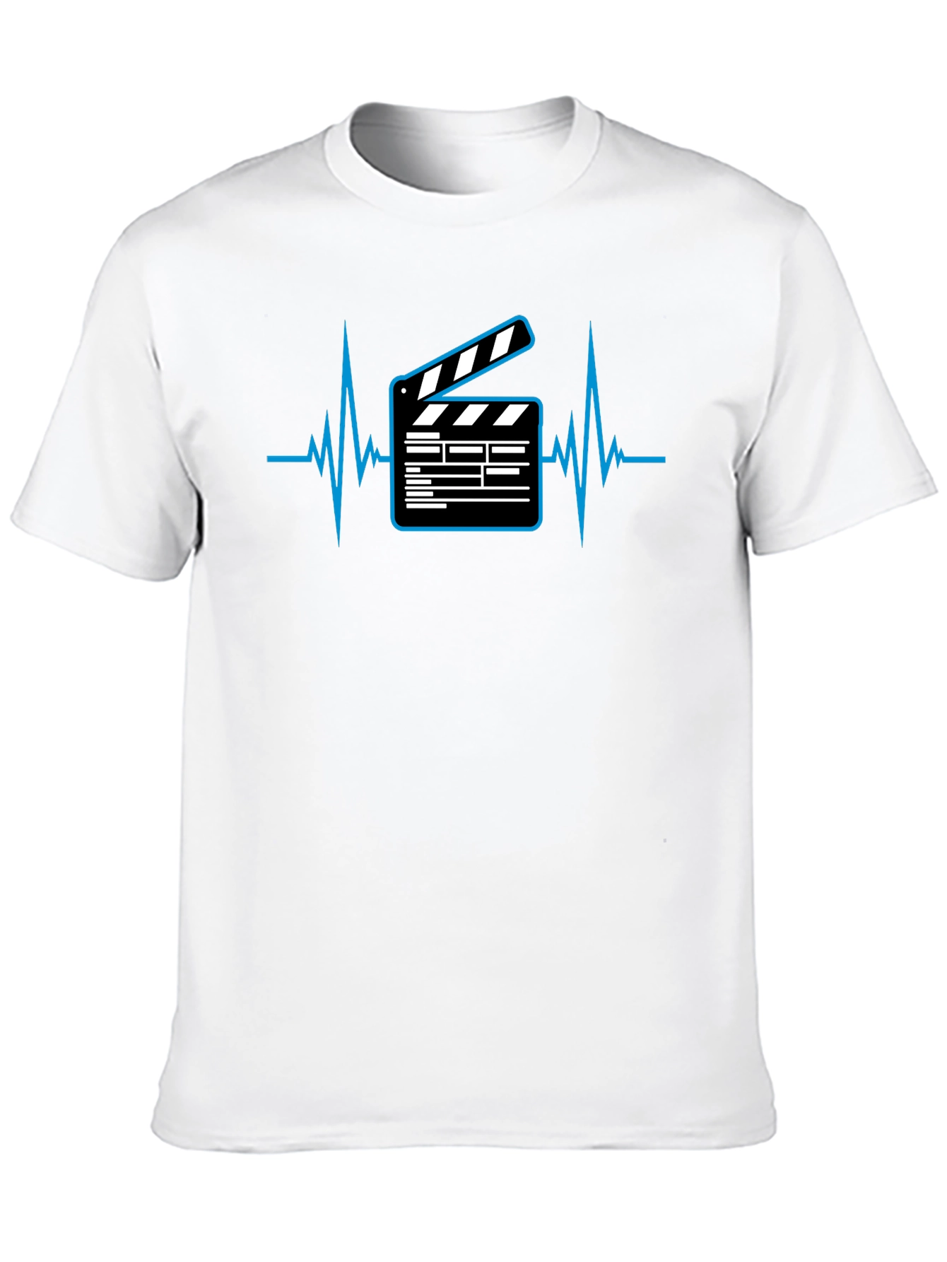 Movie Lover T-Shirt - Clapperboard Heartbeat Graphic Tee