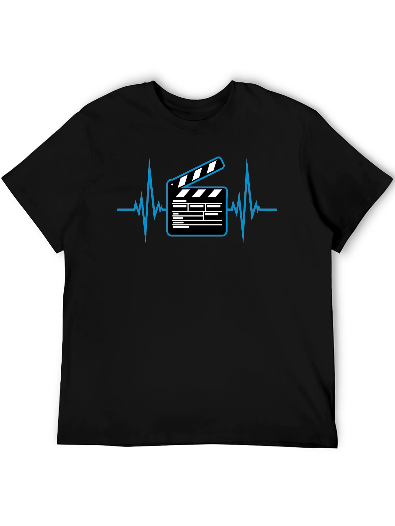 Movie Lover T-Shirt - Clapperboard Heartbeat Graphic Tee