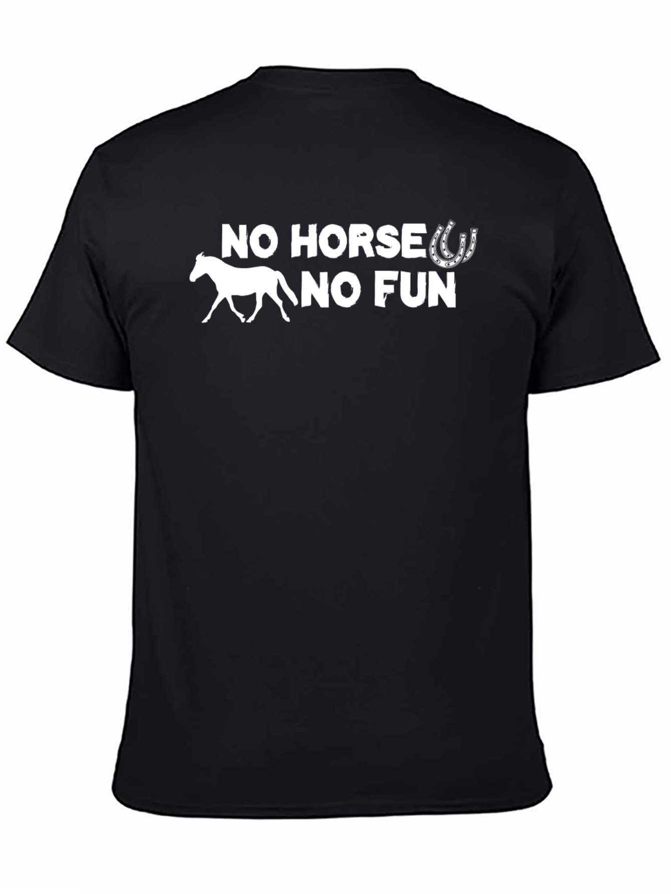 No Horse No Fun Black Graphic Tee