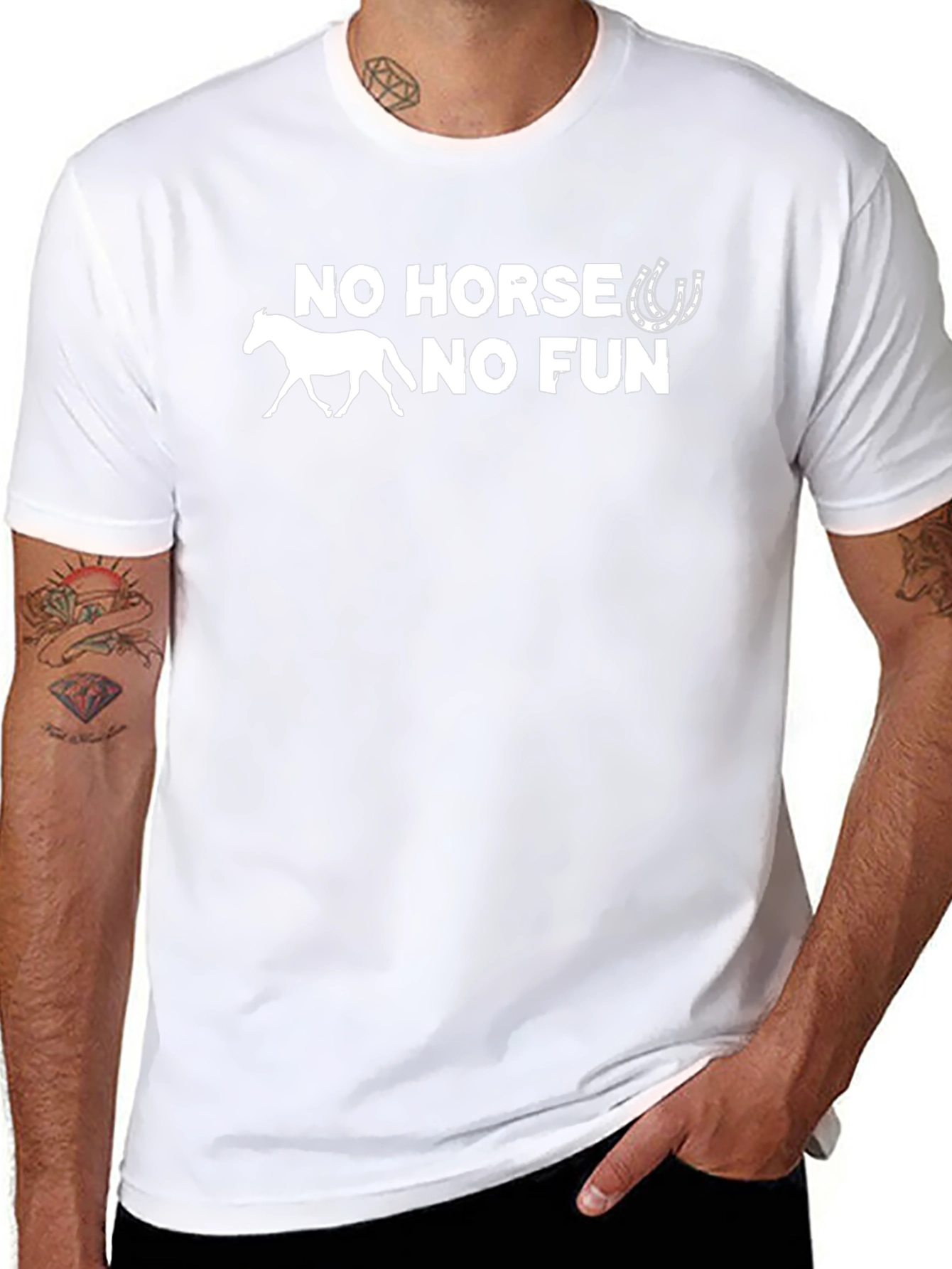 No Horse No Fun Black Graphic Tee