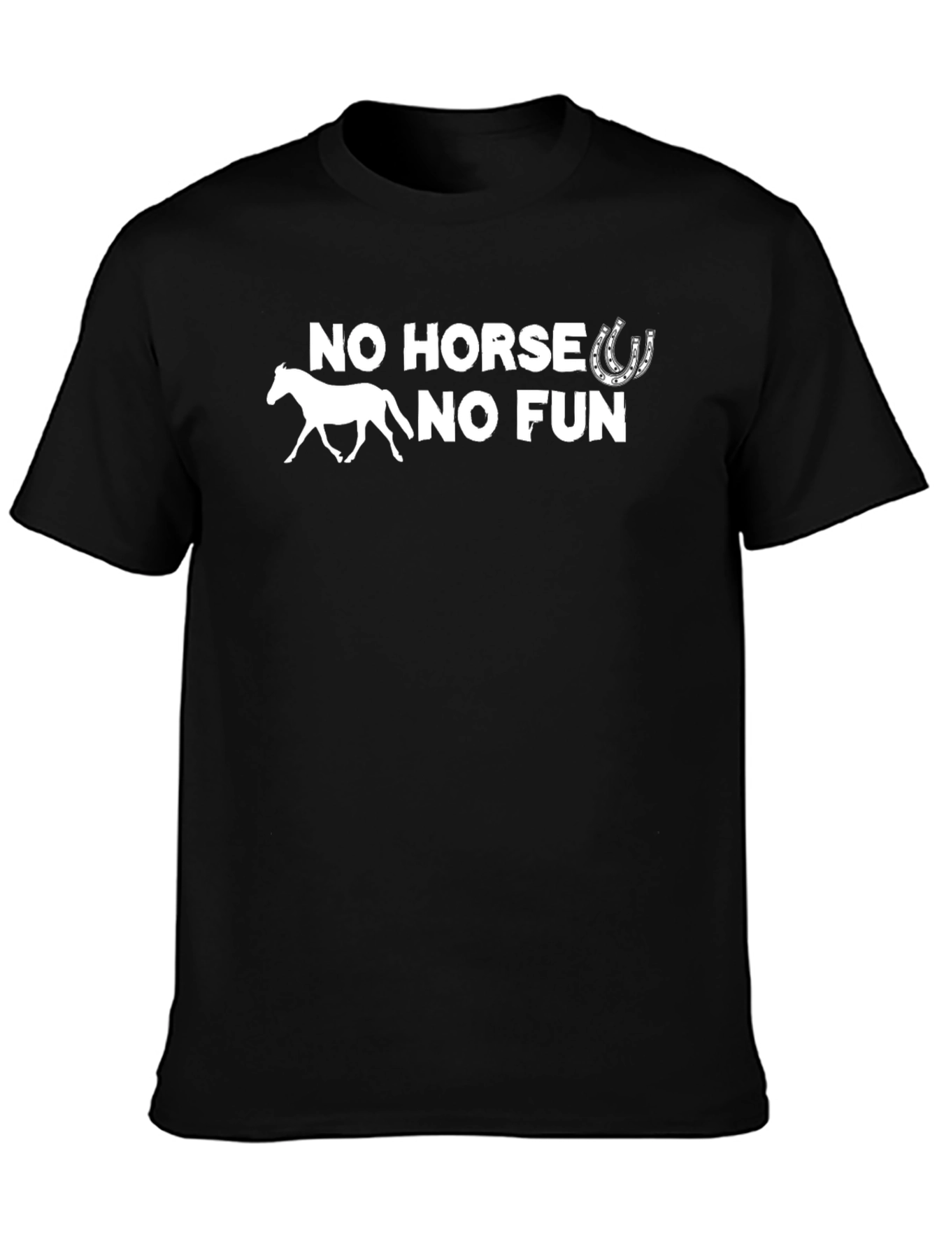 No Horse No Fun Black Graphic Tee