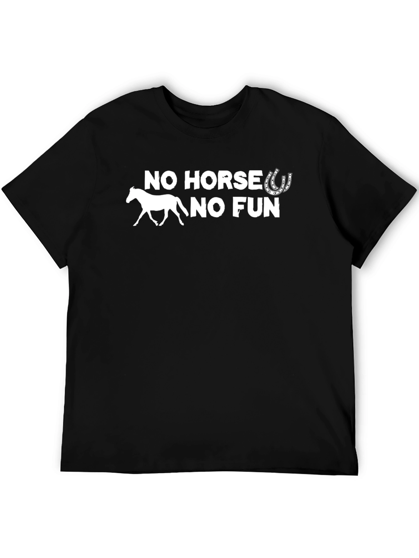 No Horse No Fun Black Graphic Tee