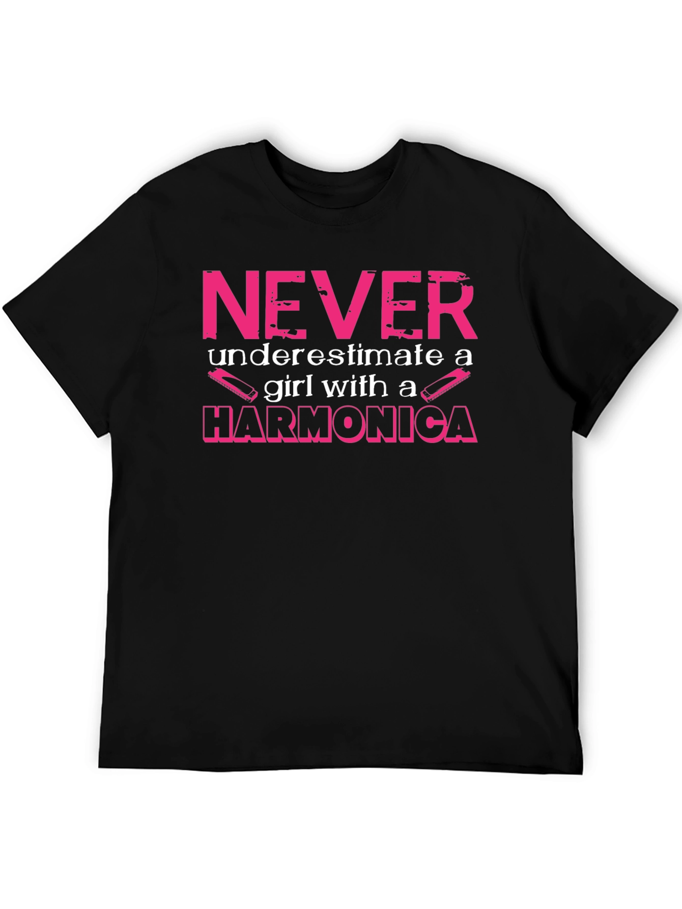 Harmonica Girl T-Shirt - Never Underestimate