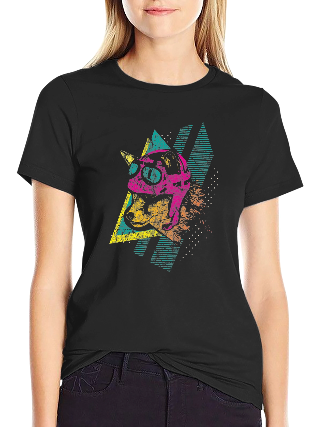Retro Dog Tee - 80s Style Graphic T-Shirt