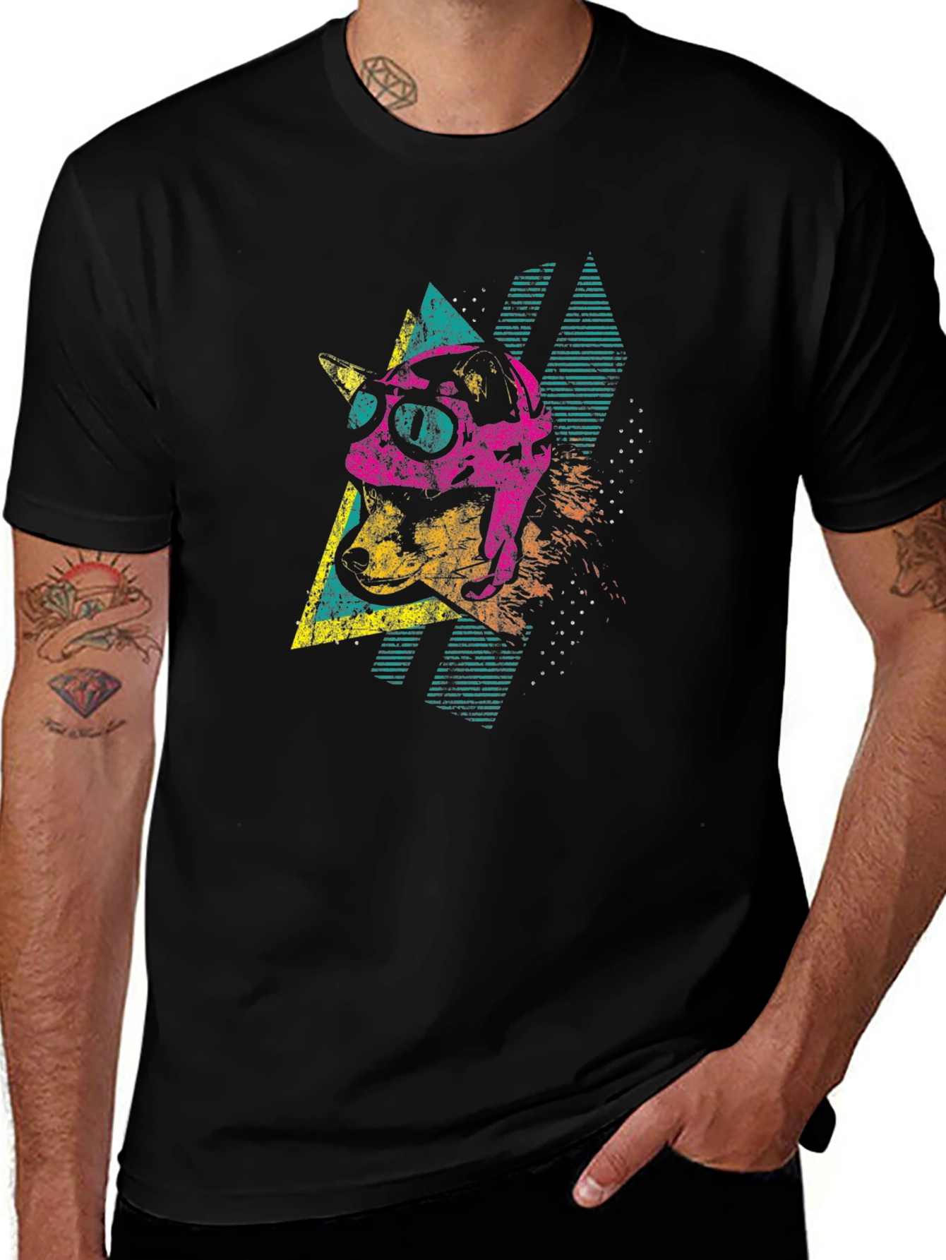 Retro Dog Tee - 80s Style Graphic T-Shirt