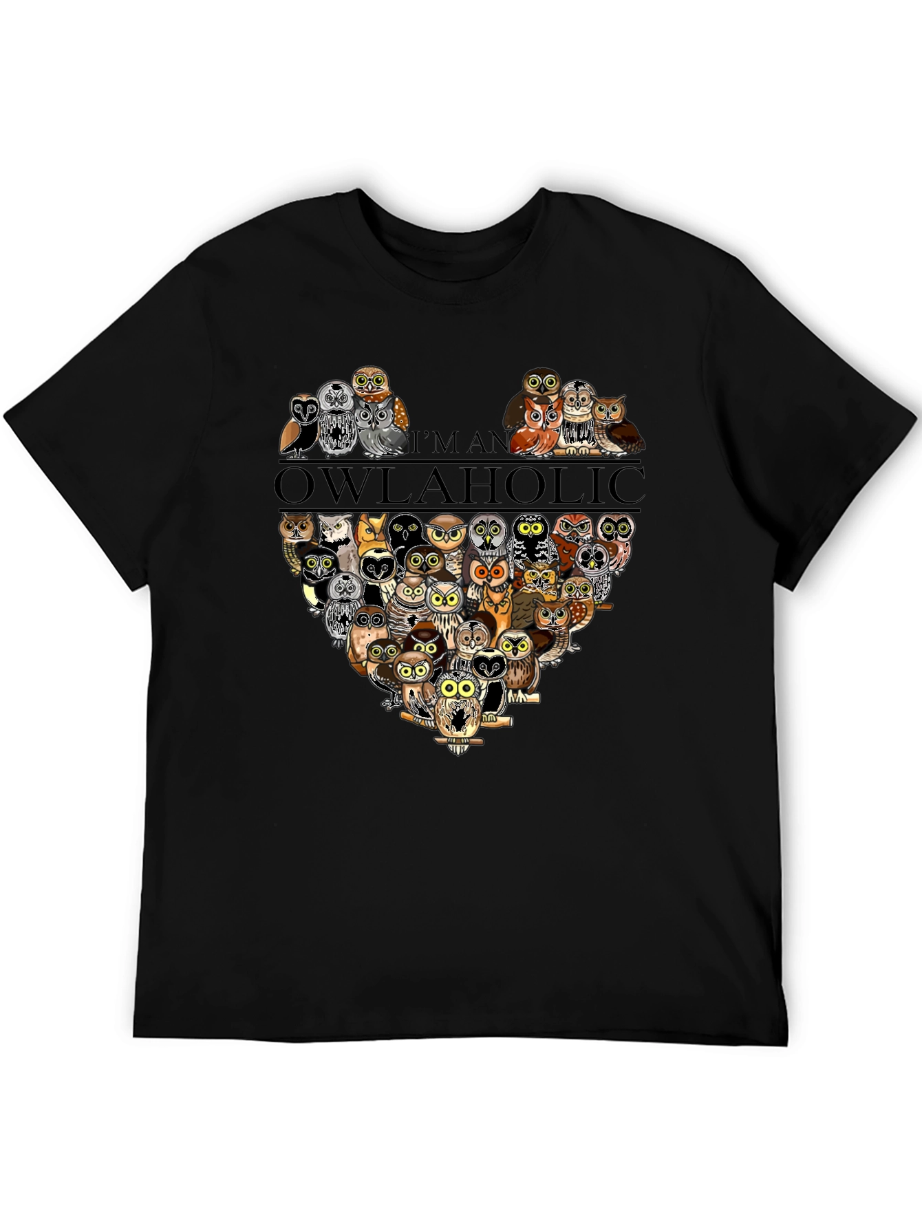 Owlaholic T-Shirt - Cute Owl Heart Graphic Tee